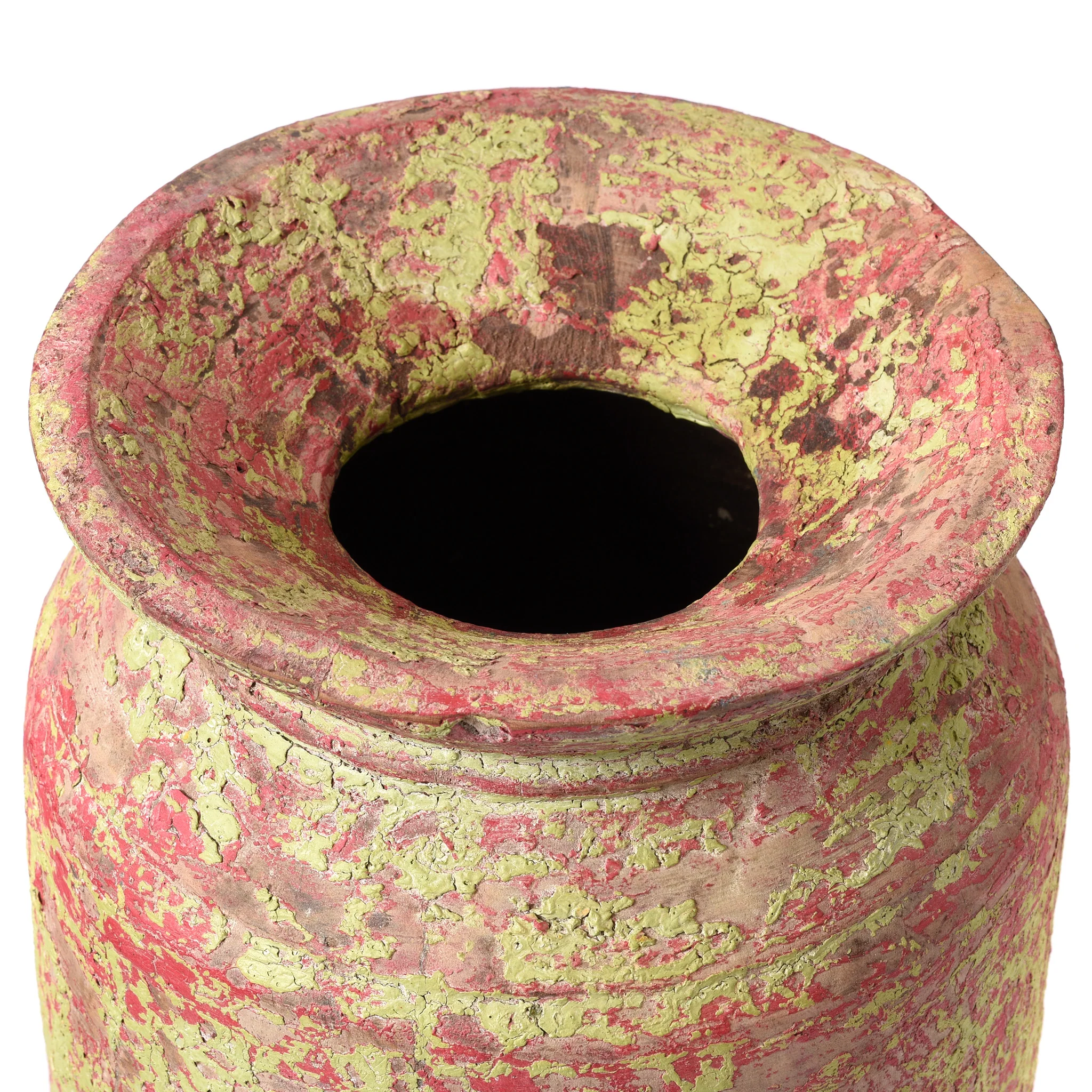 Vintage Painted Wood Pot From Kullu - Ca 1950's - Image 4