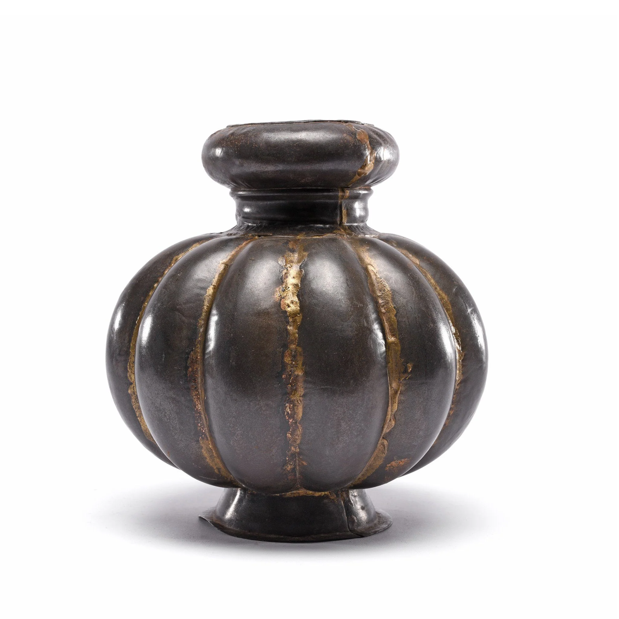 Vintage Iron & Brass Melon Lota