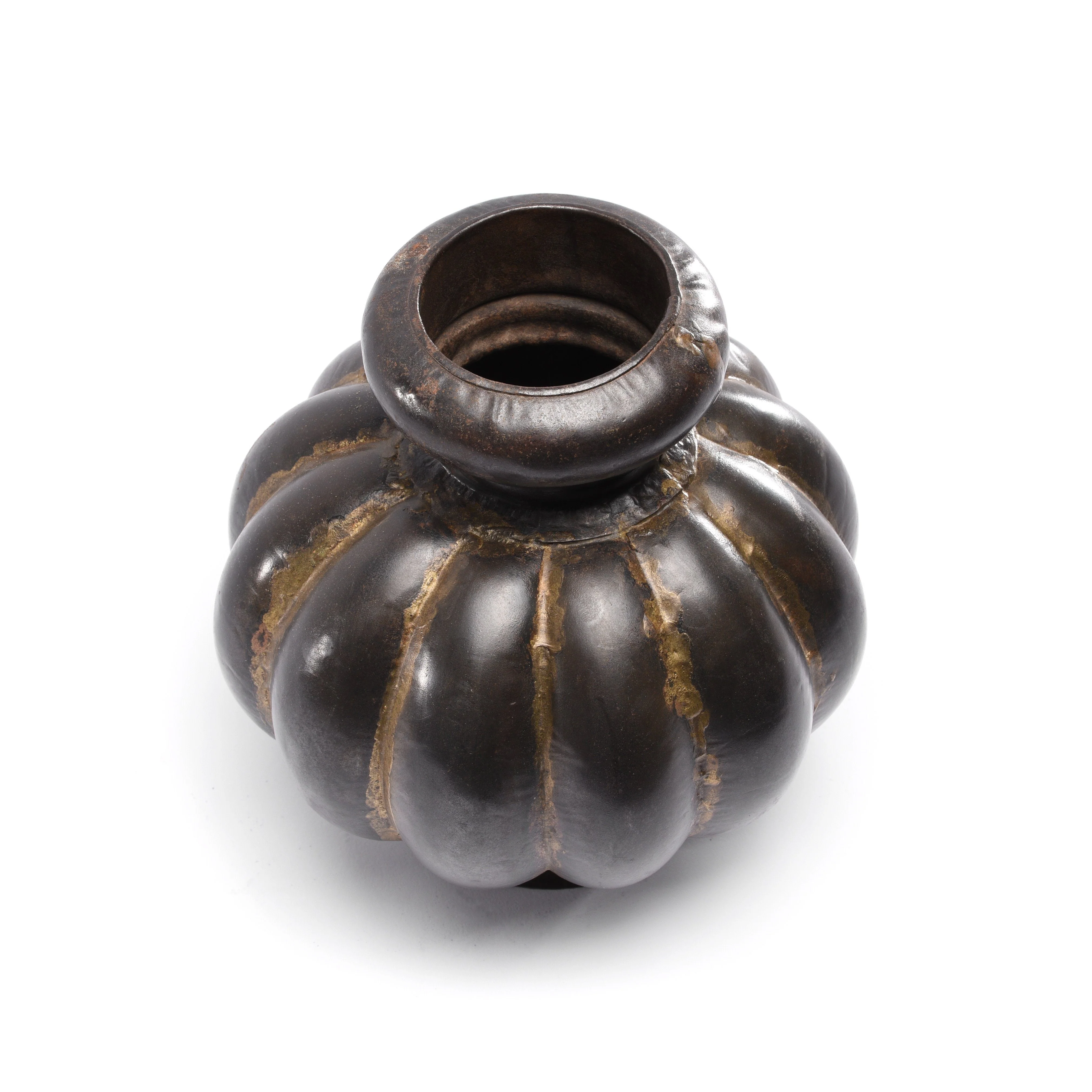 Vintage Iron & Brass Melon Lota - Image 3