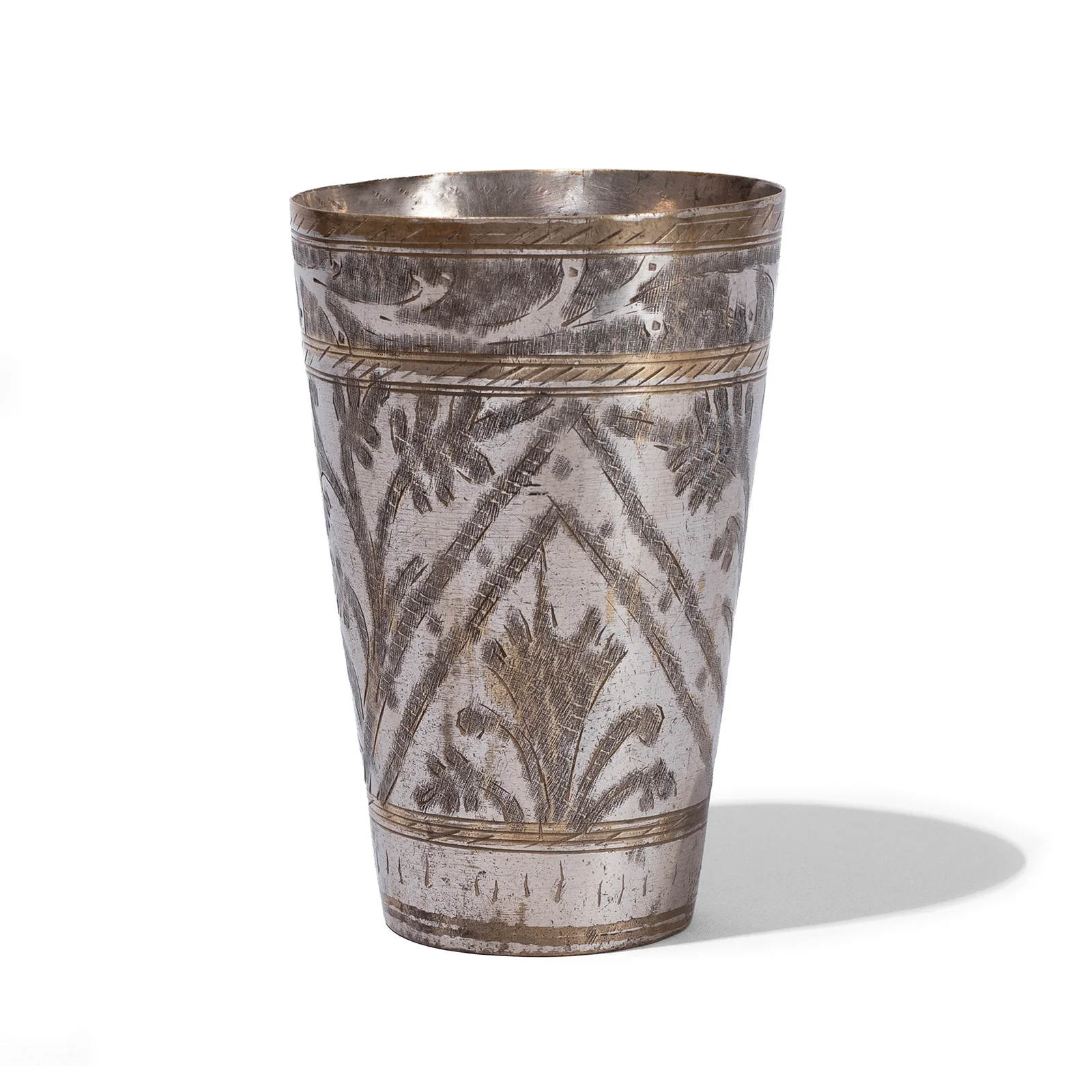 Vintage Lassi Cup - Nickel Plated Engraved Brass - Image 12