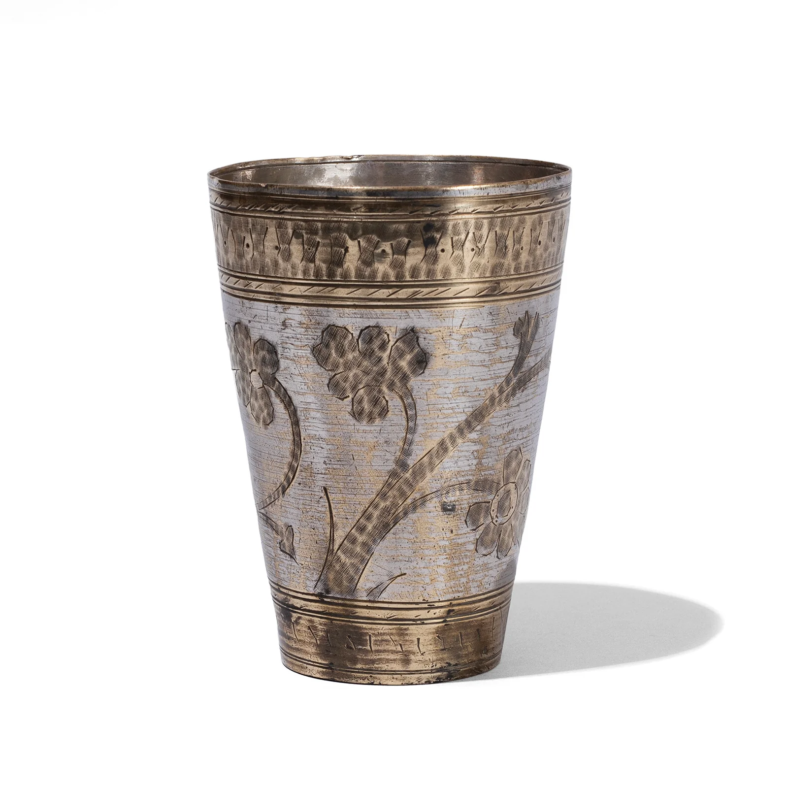 Vintage Lassi Cup - Nickel Plated Engraved Brass - Image 8
