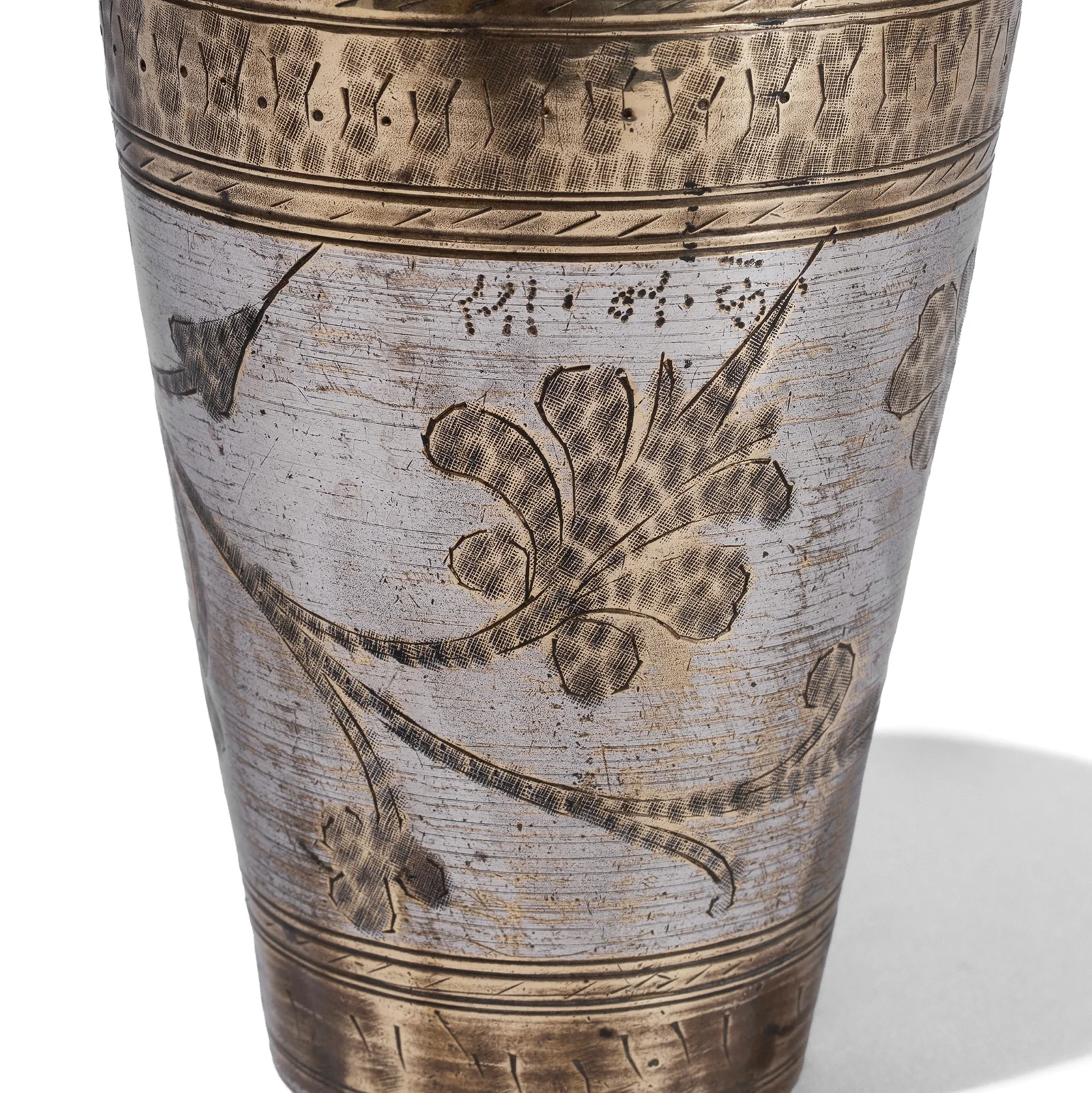 Vintage Lassi Cup - Nickel Plated Engraved Brass - Image 9