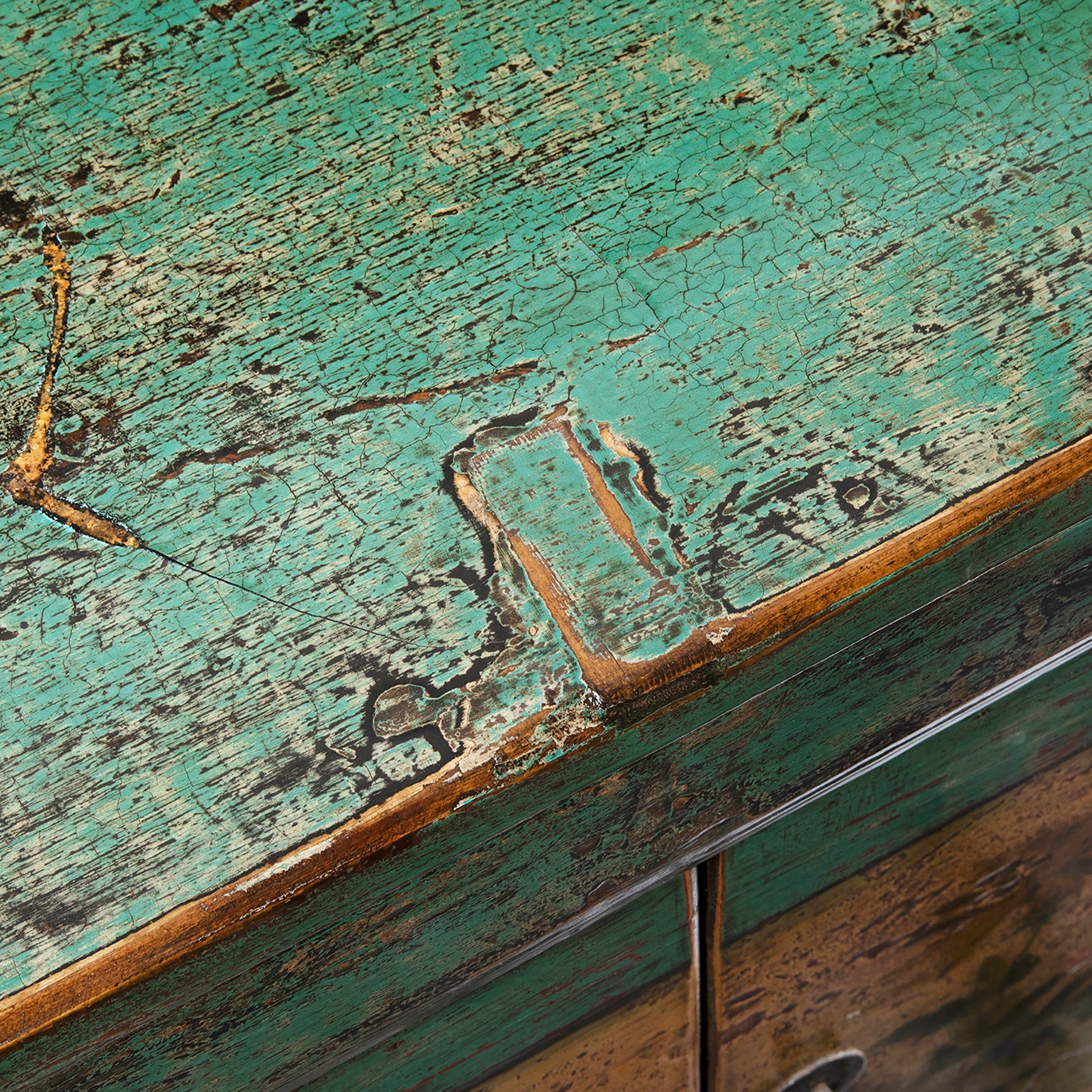 Vintage Mint Painted Sideboard From Shanxi - Image 12