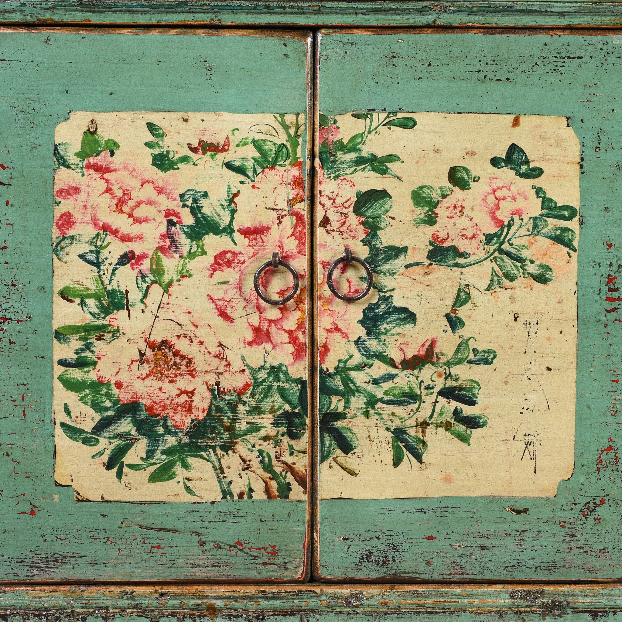 Vintage Mint Painted Sideboard From Shanxi - Image 7