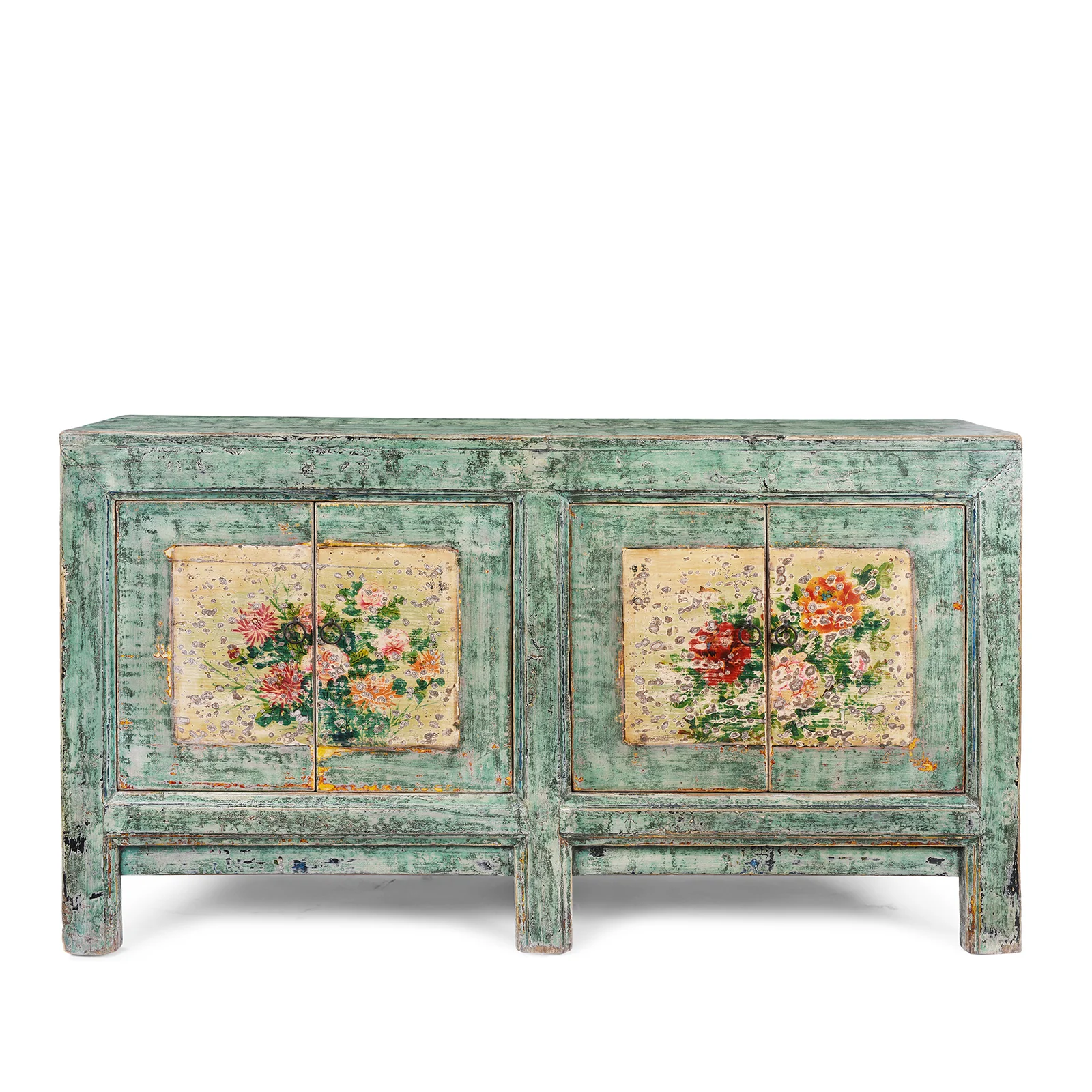 Vintage Mint Painted Sideboard From Shanxi