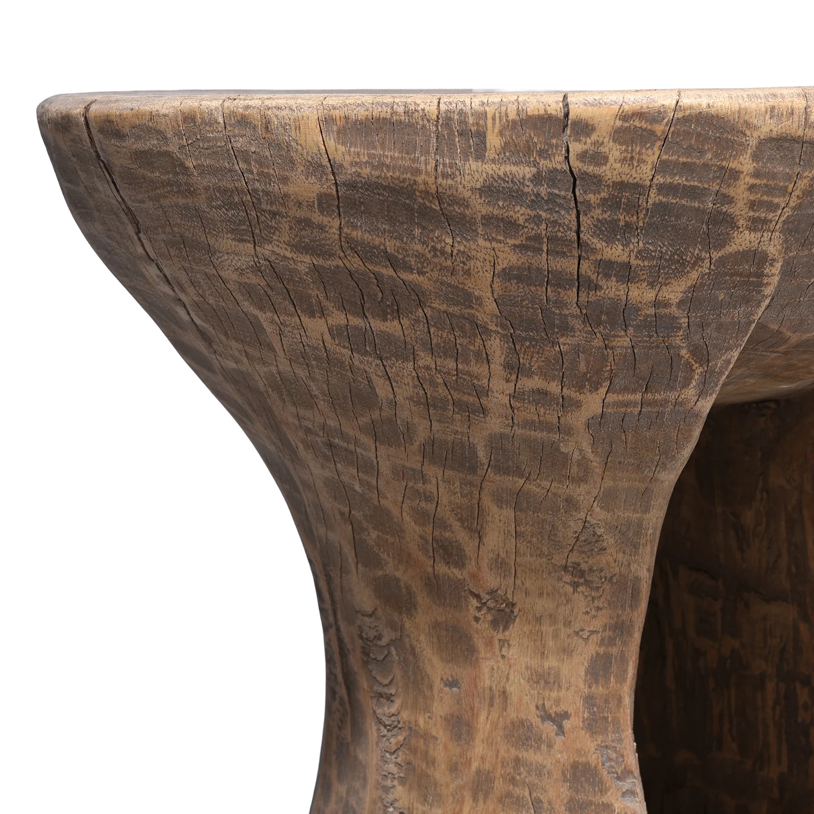 Vintage Neem Wood Stool From Himachal - Circa 60 Yrs Old - Image 3