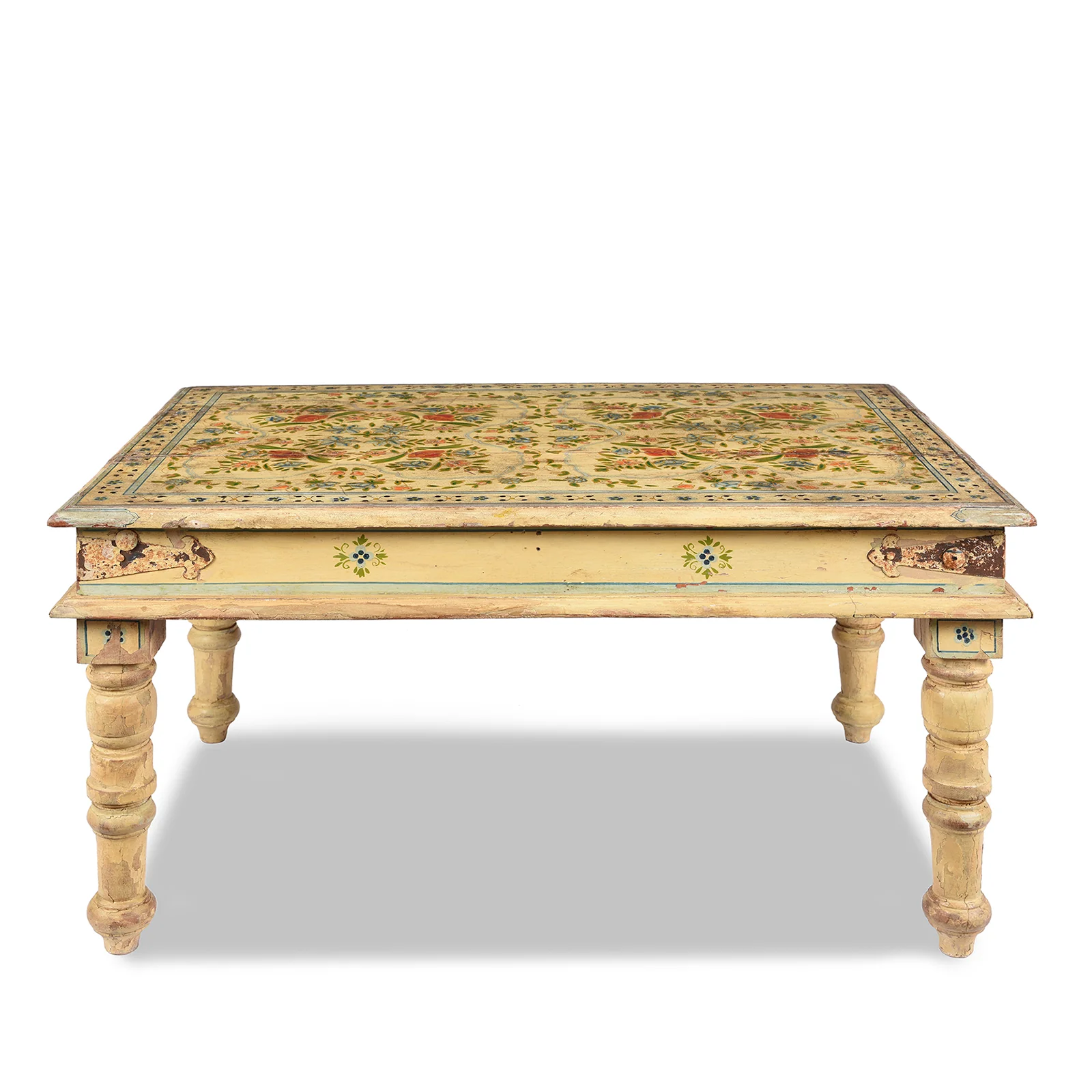 Vintage Painted Coffee Table From Rajasthan - Image 8