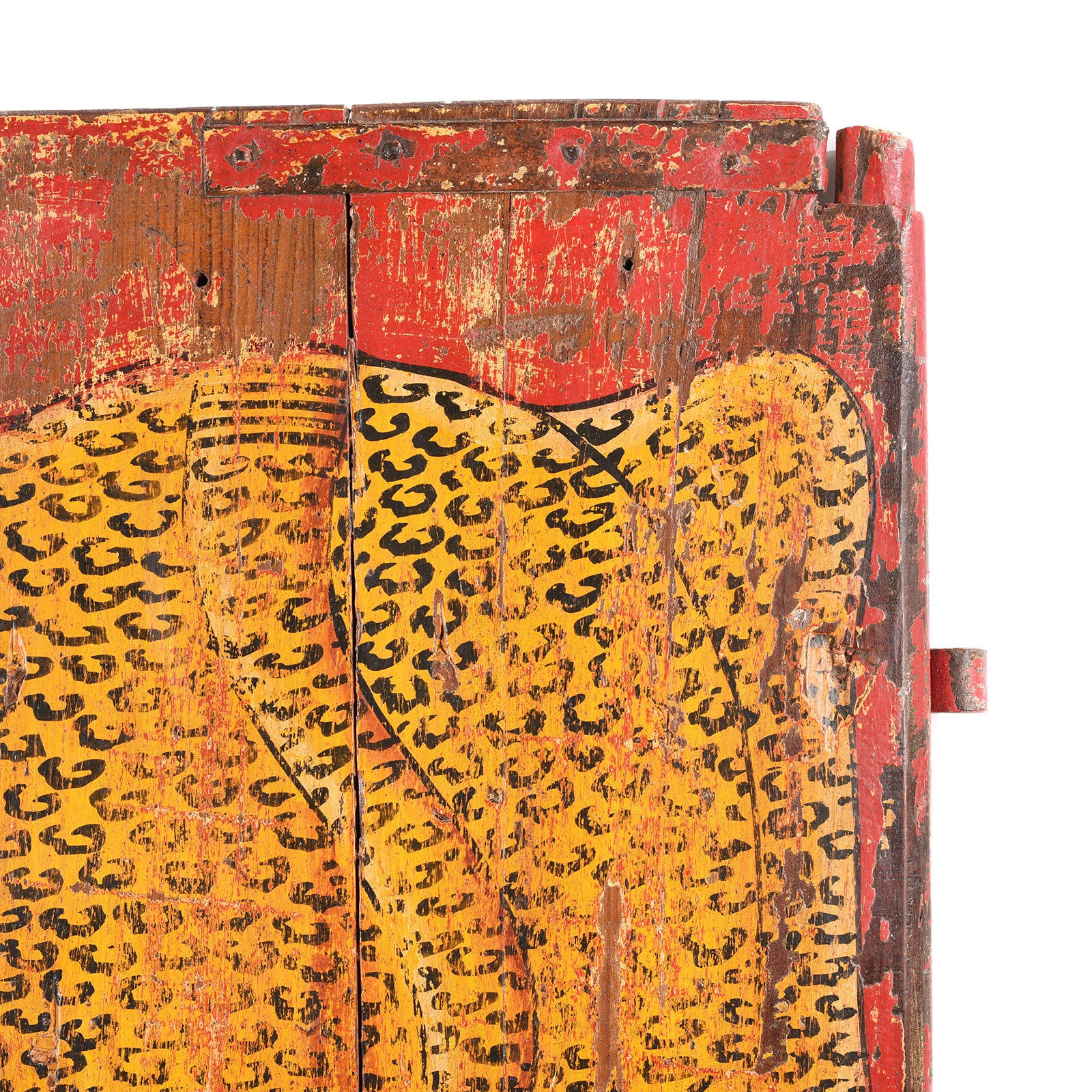 Vintage Painted Indian Leopard Panel - Image 3