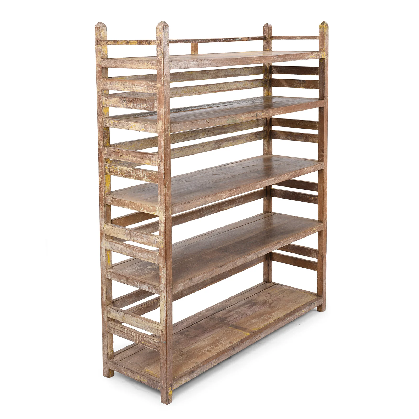 Vintage Painted Indian Teak Shelf - Ca 1930