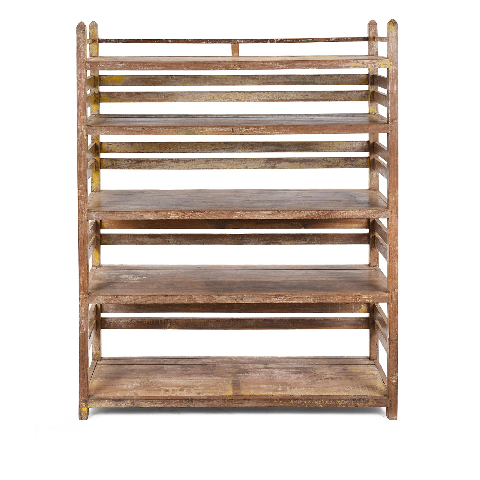 Vintage Painted Indian Teak Shelf - Ca 1930 - Image 3