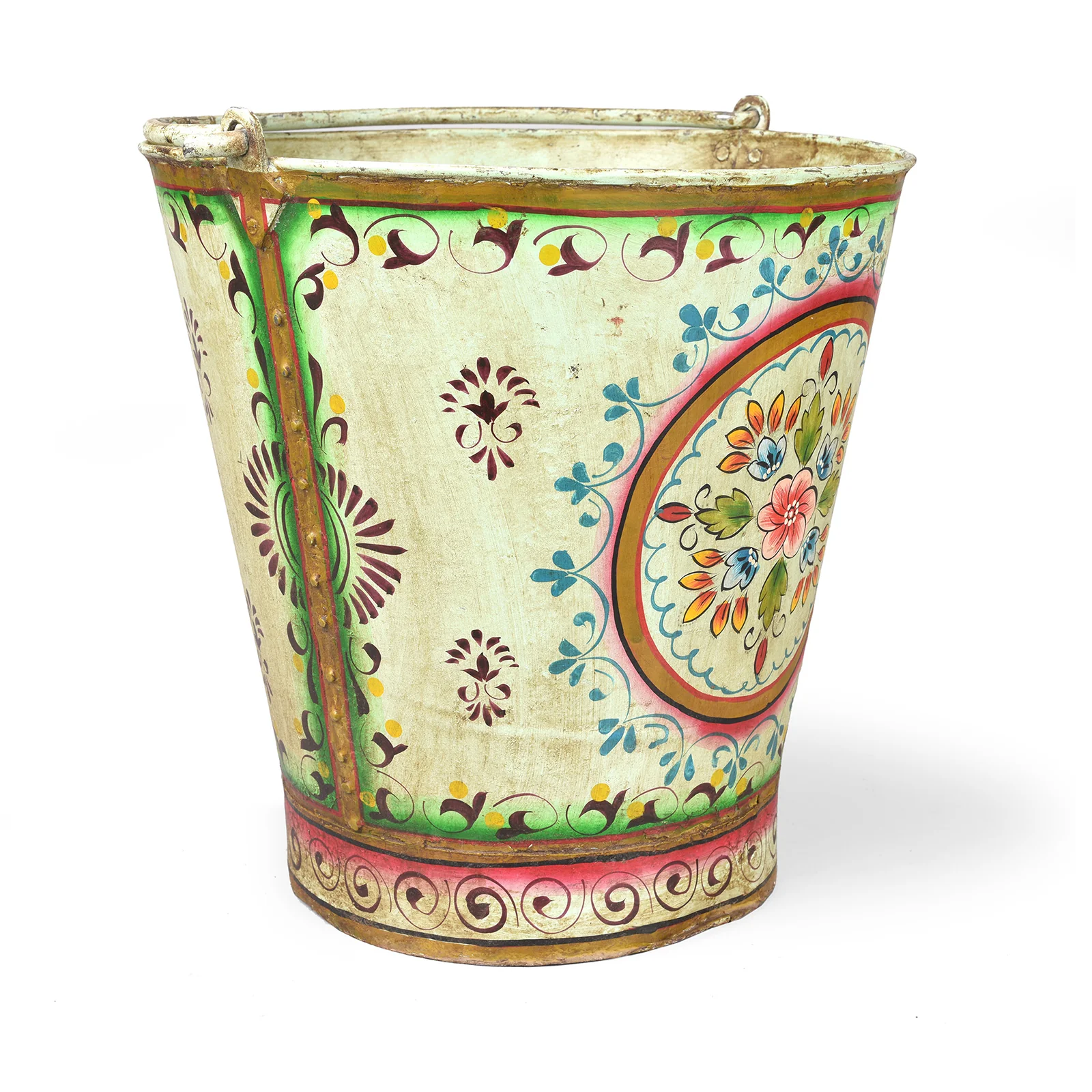 Vintage Galvanized Bucket - Aqua Mandala - Image 2
