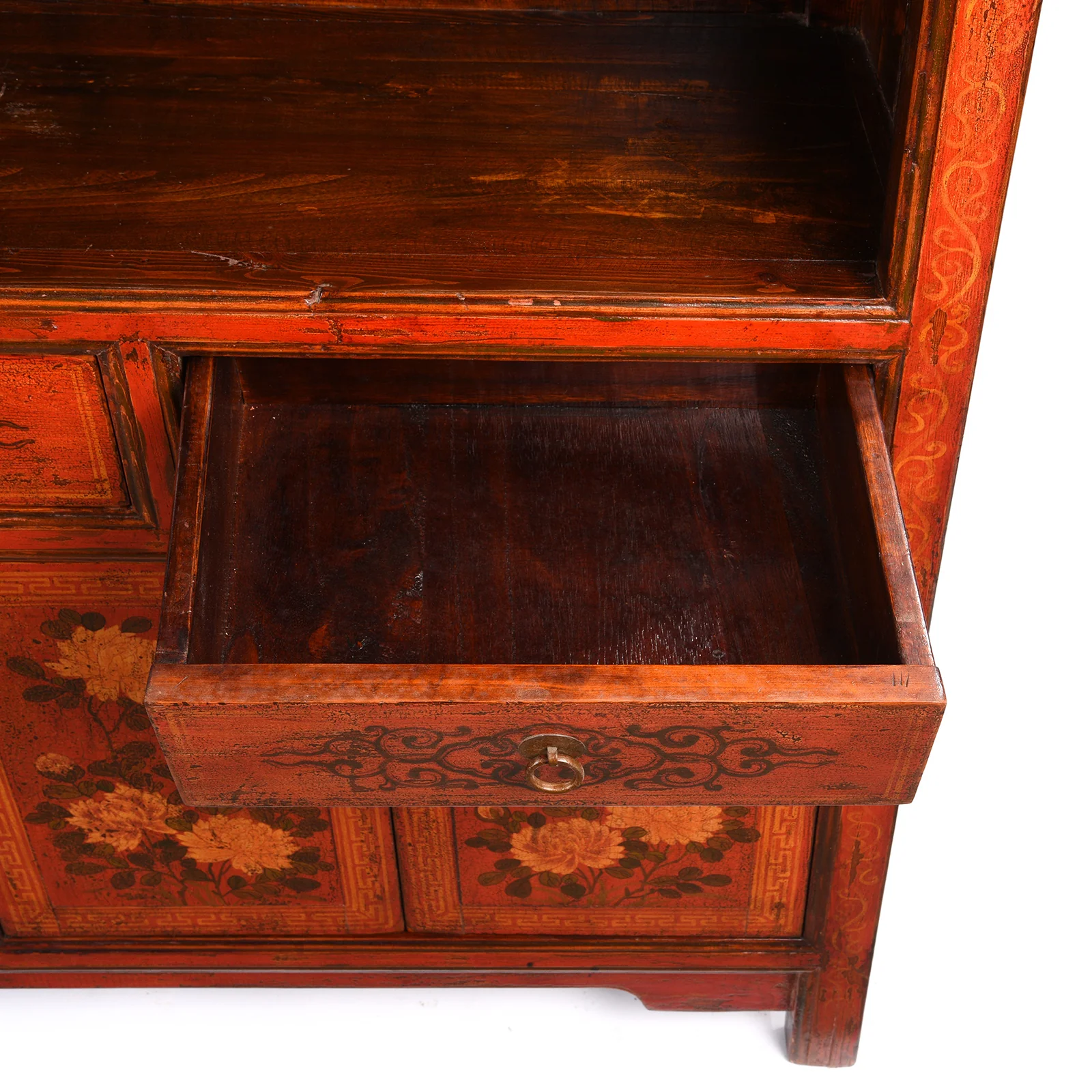 Painted Mongolian Bookshelf - Ca 1920 - Image 7