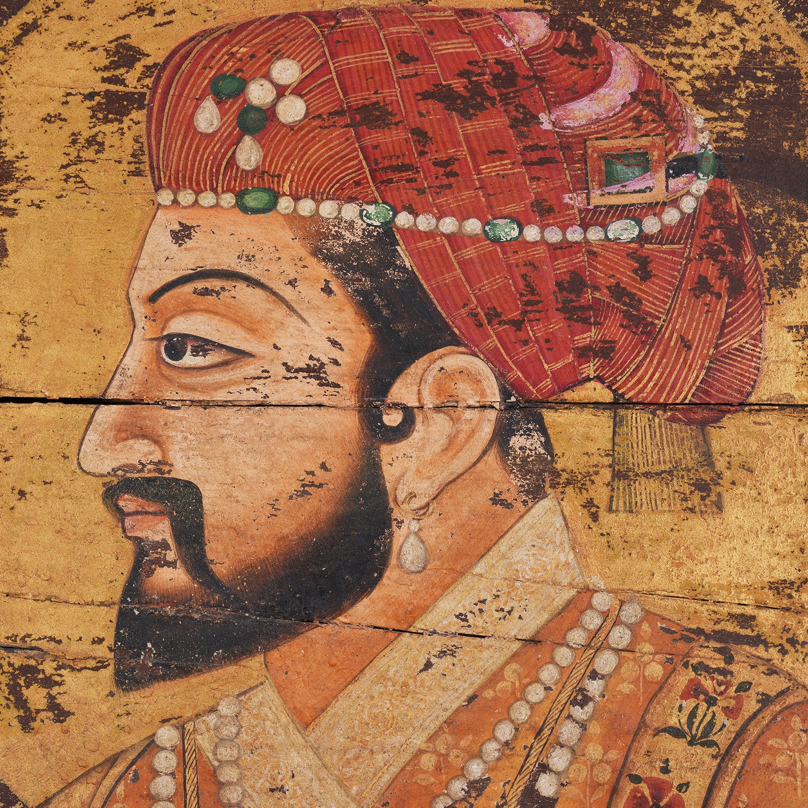 Vintage Painted Teak Maharaja Panel - Circa 1960 - Image 4