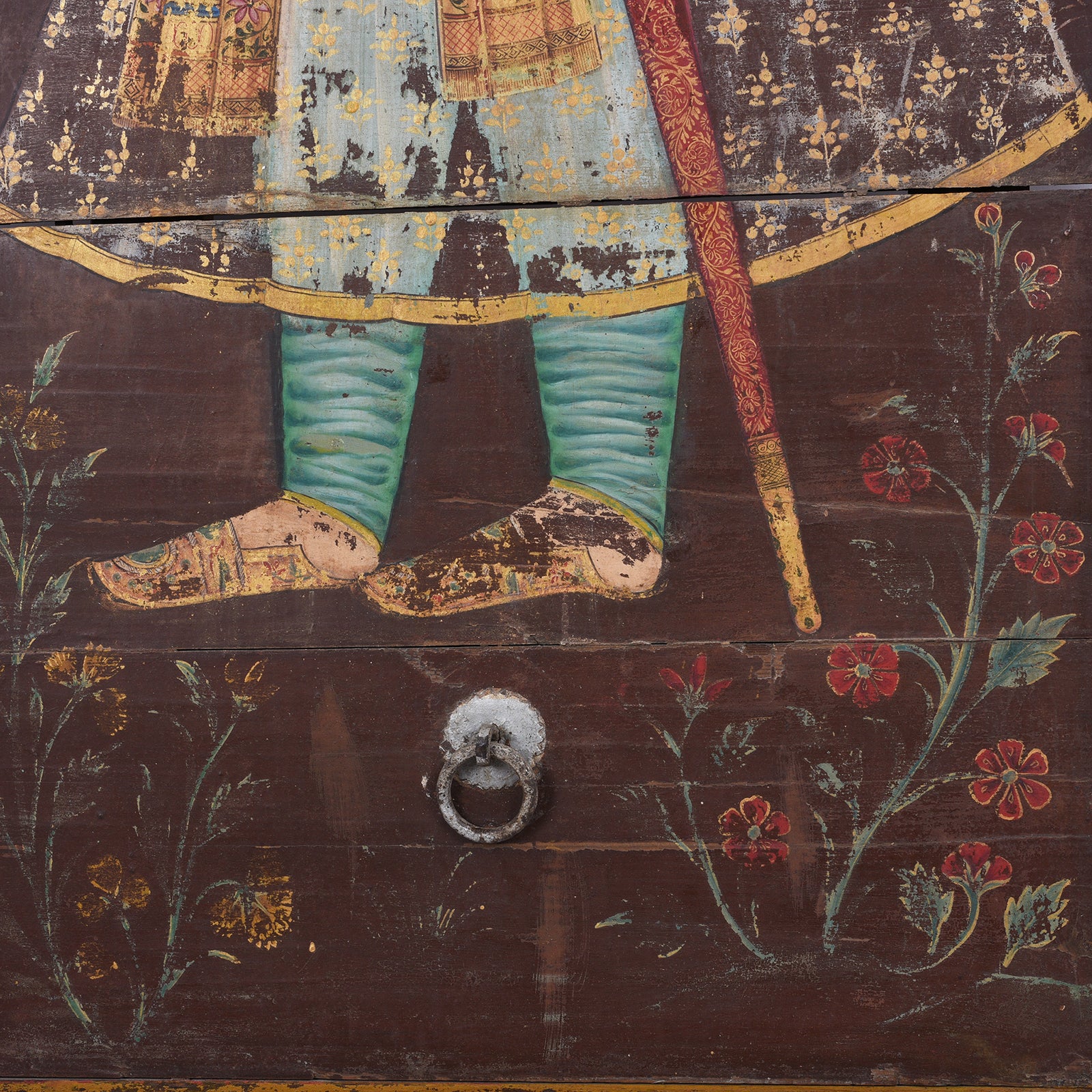 Vintage Painted Teak Maharaja Panel - Circa 1960 - Image 6