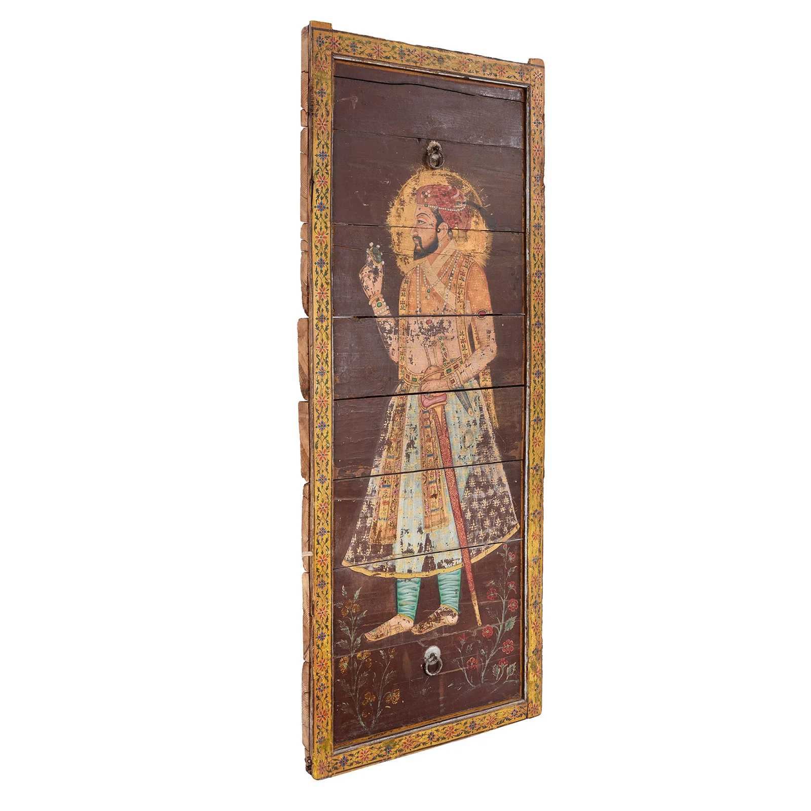 Vintage Painted Teak Maharaja Panel - Circa 1960 - Image 8