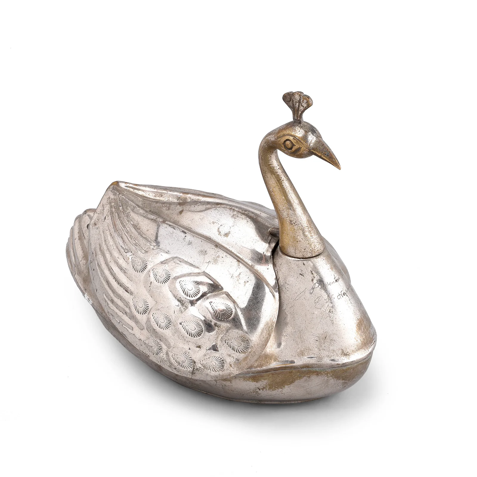 Vintage Peacock Shaped Betelnut Box - Ca 1950