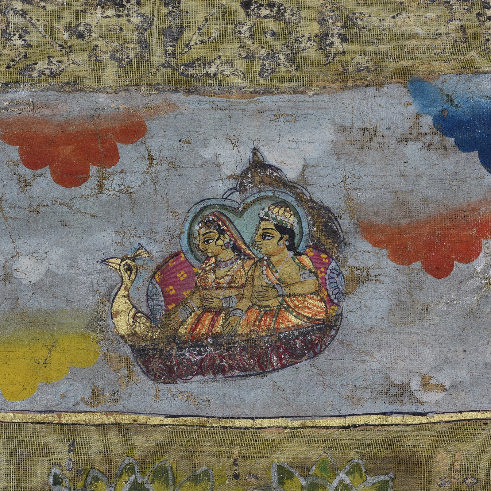 Pichwai from The Deccan - Polychrome Gold & Silver Leaf - 1980's - Image 3