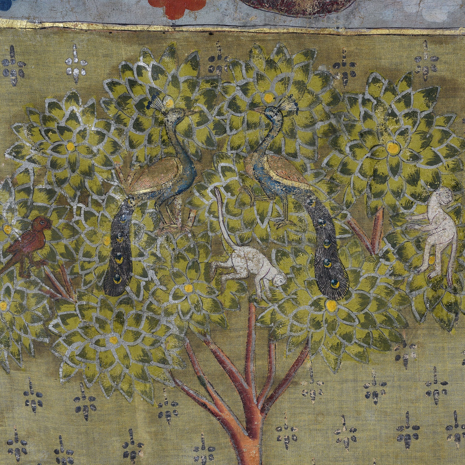 Pichwai from The Deccan - Polychrome Gold & Silver Leaf - 1980's - Image 4