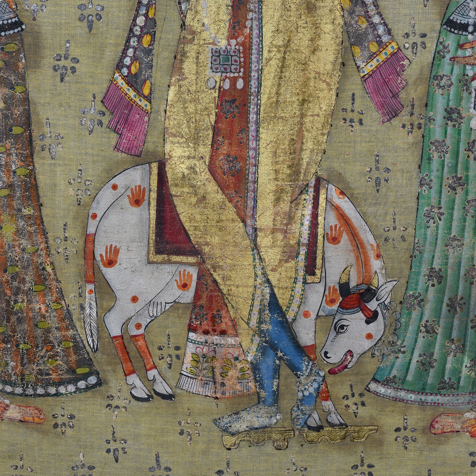 Pichwai from The Deccan - Polychrome Gold & Silver Leaf - 1980's - Image 6