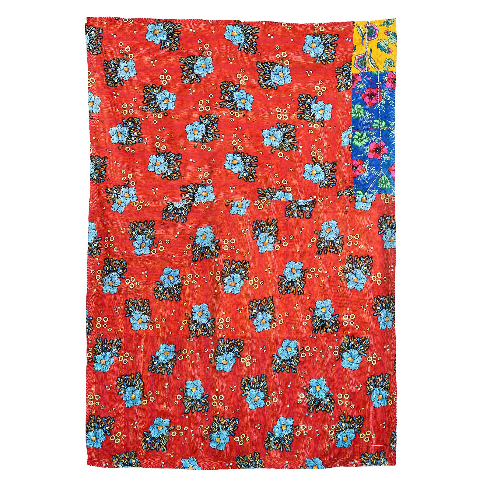 Vintage Red & Floral Kantha Throw