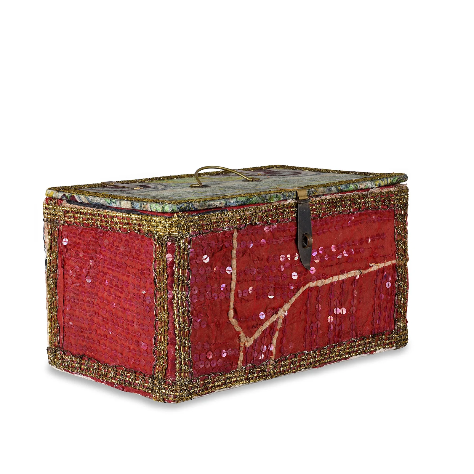 Vintage Red / Green Box From Rajasthan - Ca 1950 - Image 2