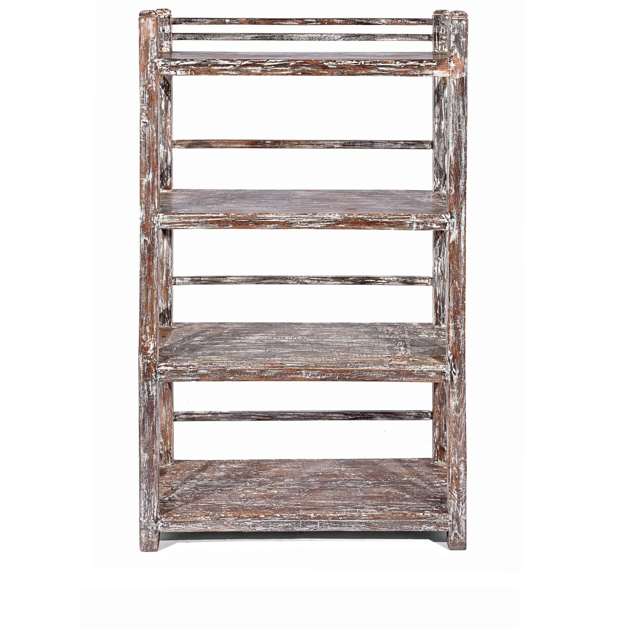 Vintage White Painted Indian Teak Shelf - Ca 1930
