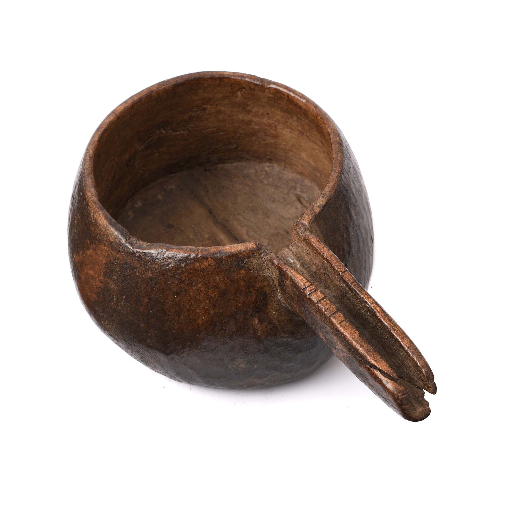 Vintage Wooden Milk Pot From Himachal Pradesh - Ca 1950's - Image 2