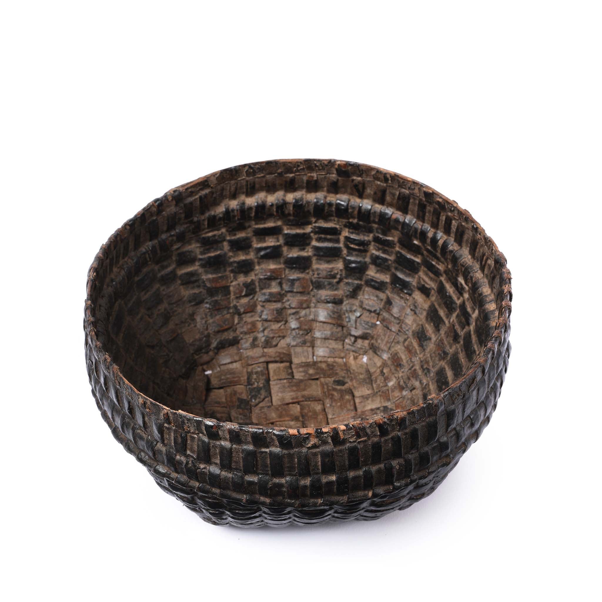 Vintage Woven Rattan Basket From Karnataka - Ca 1940 - Image 2