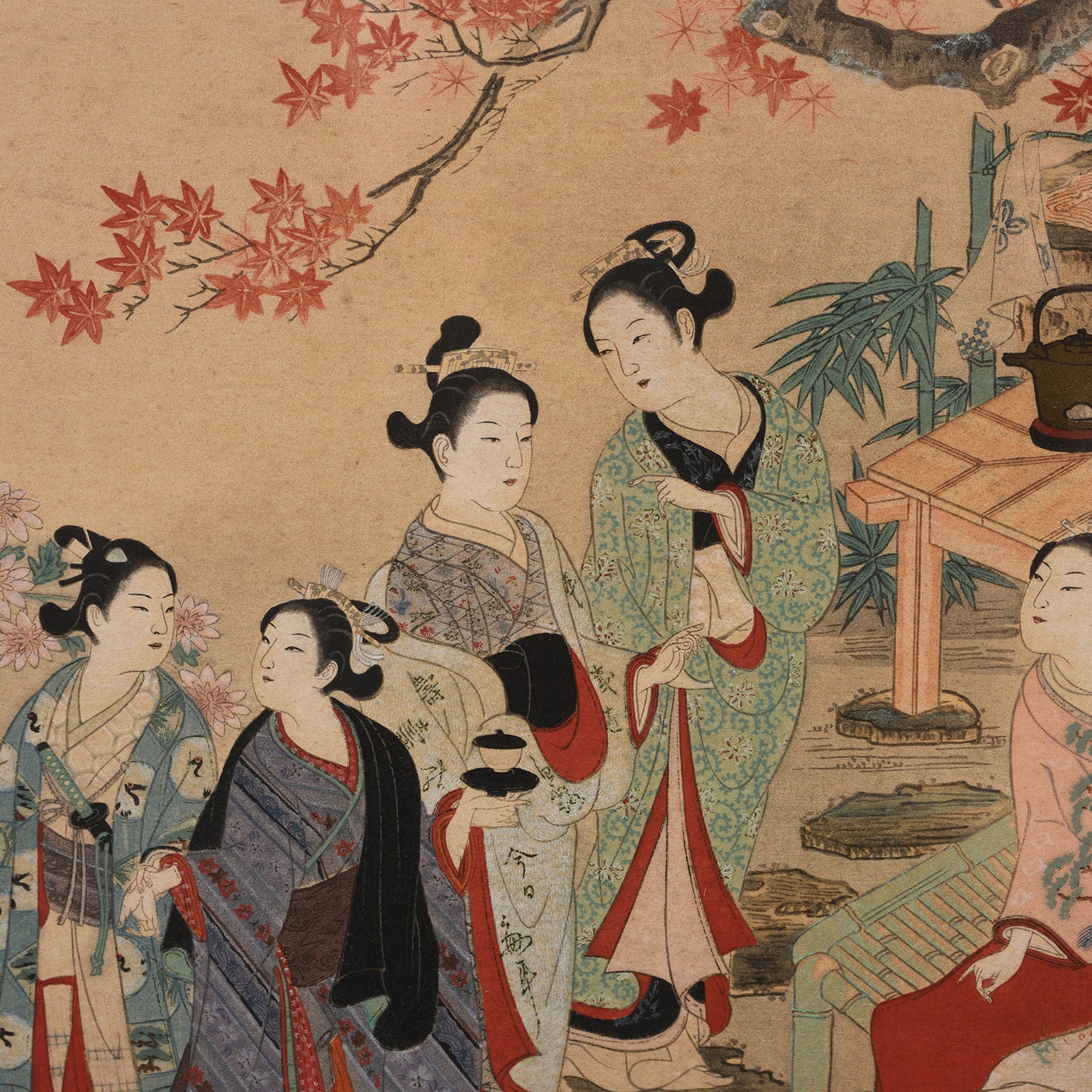'Visit To The Garden' Japanese Woodblock by Nishikawa Sukenobu - Image 6