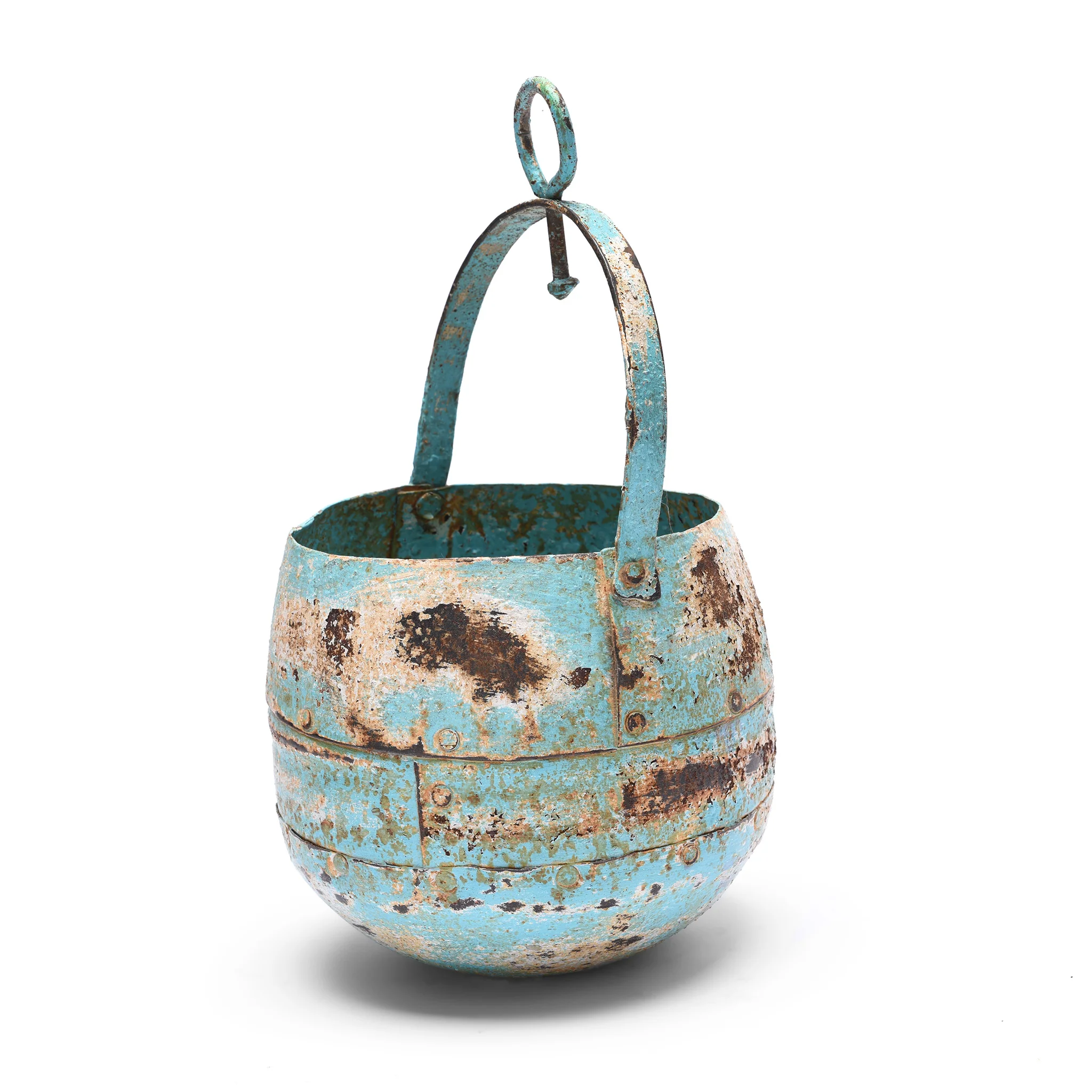 Vintage Well Buckets From Rajasthan For Hanging Planter - Image 6