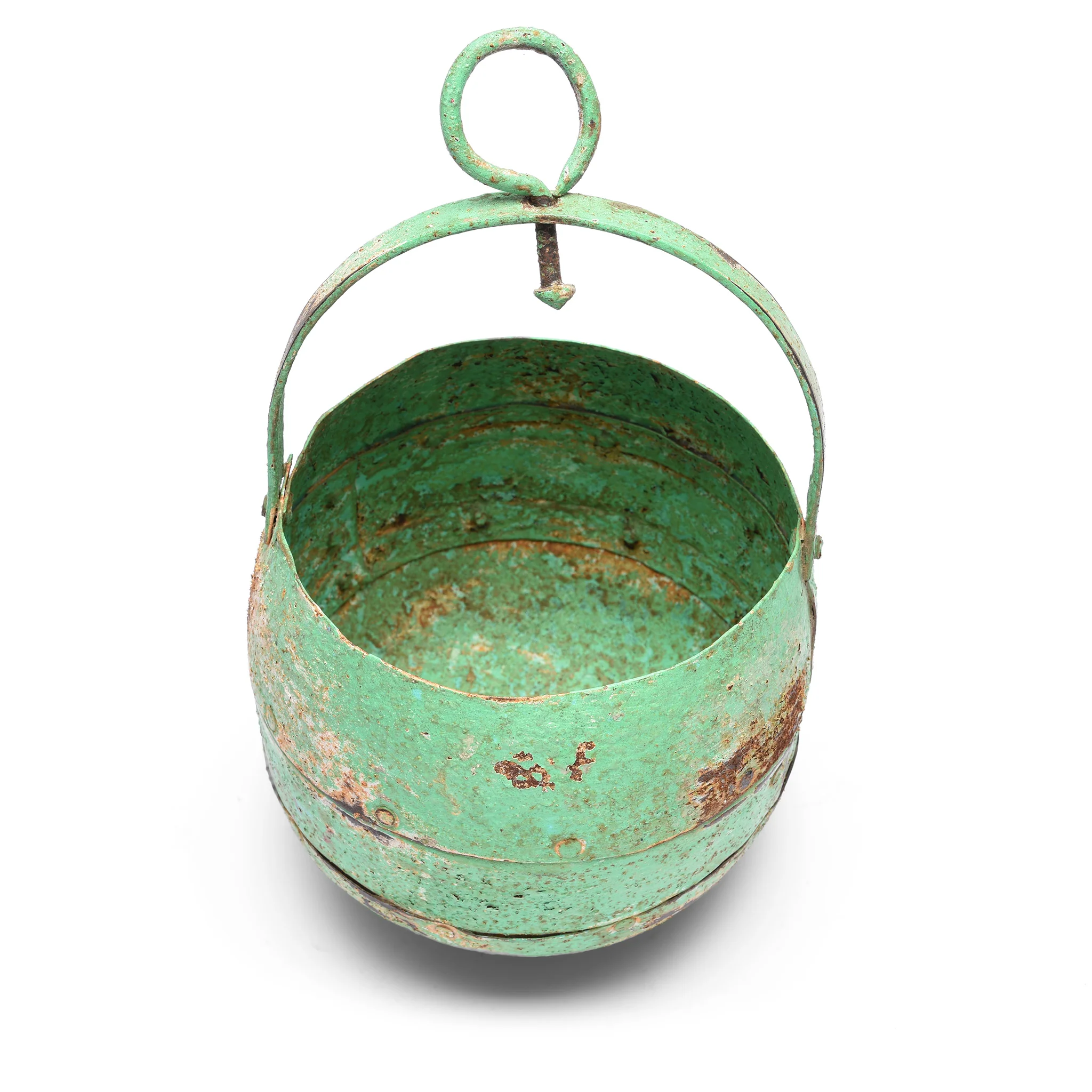 Vintage Well Buckets From Rajasthan For Hanging Planter - Image 9