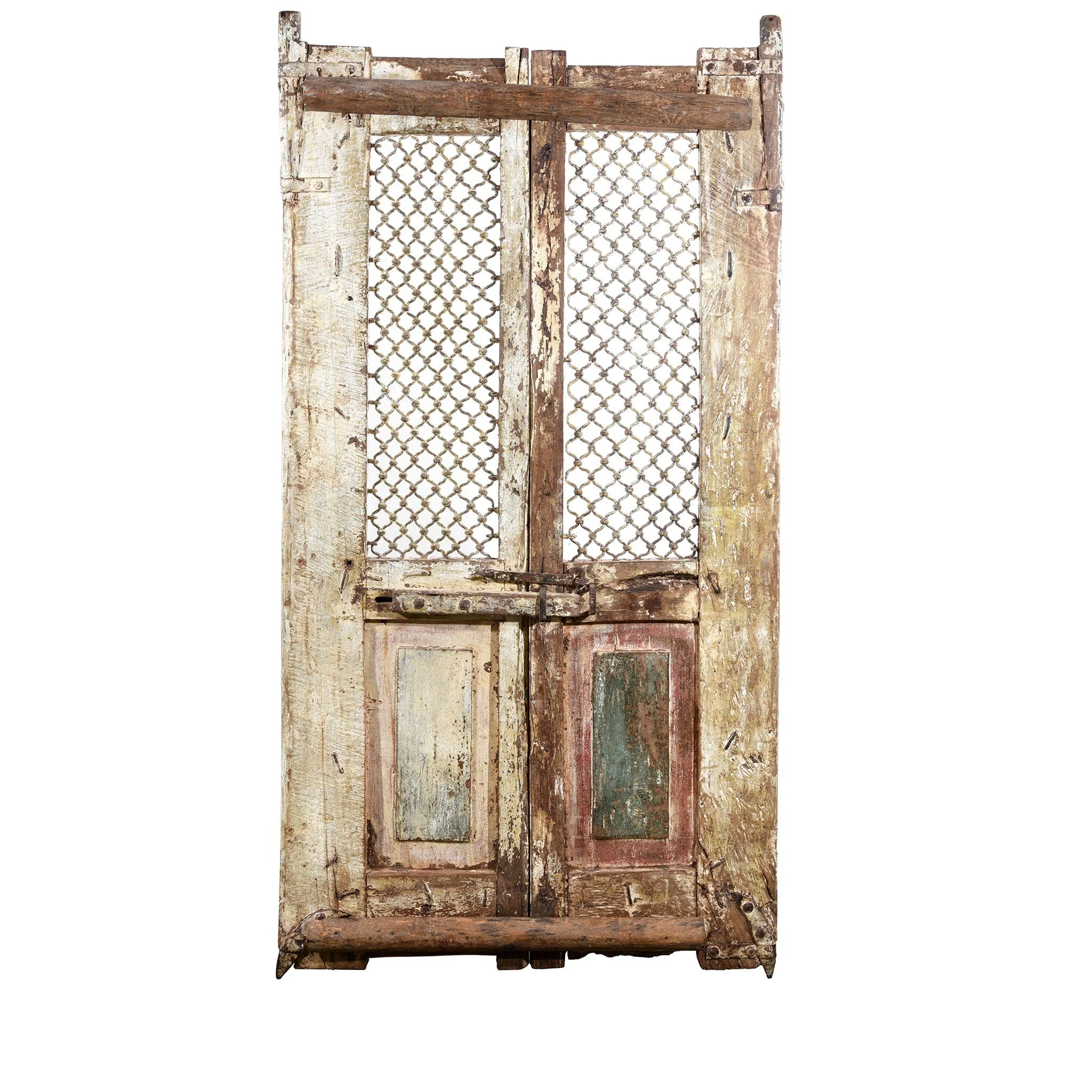White Painted Jali Doors From Gujarat - 19thC - Image 3