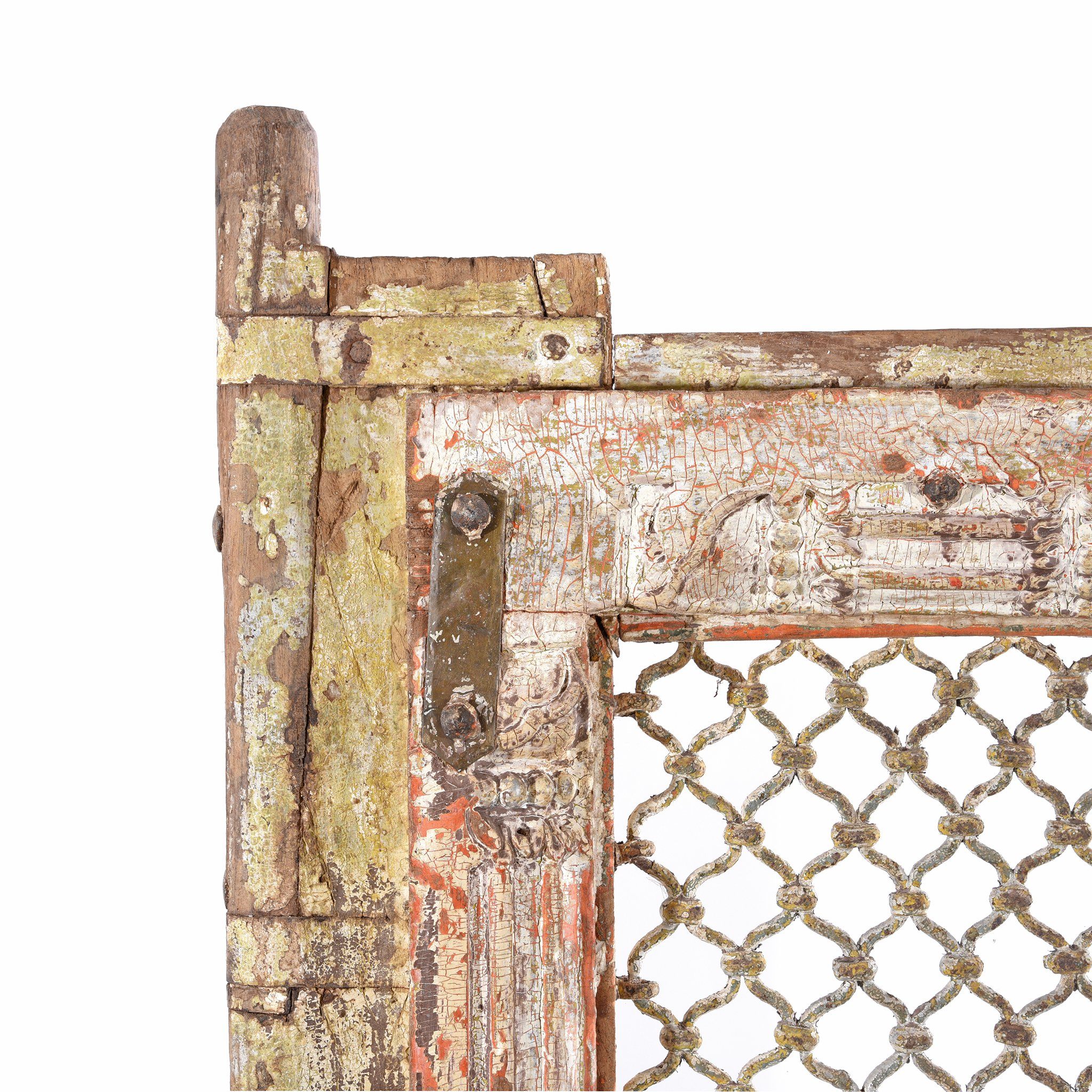White Painted Jali Doors From Gujarat - 19thC - Image 4