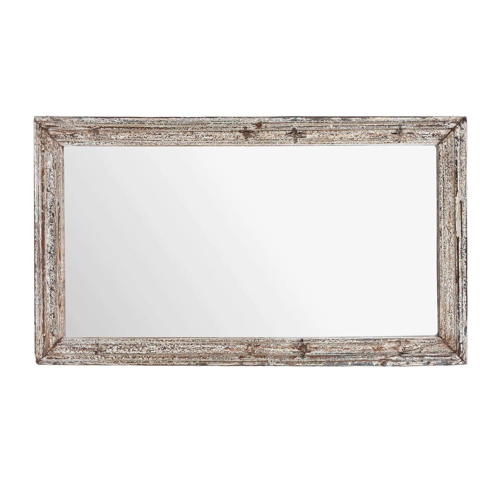 White Painted Reclaimed Teak Mirror - Image 2