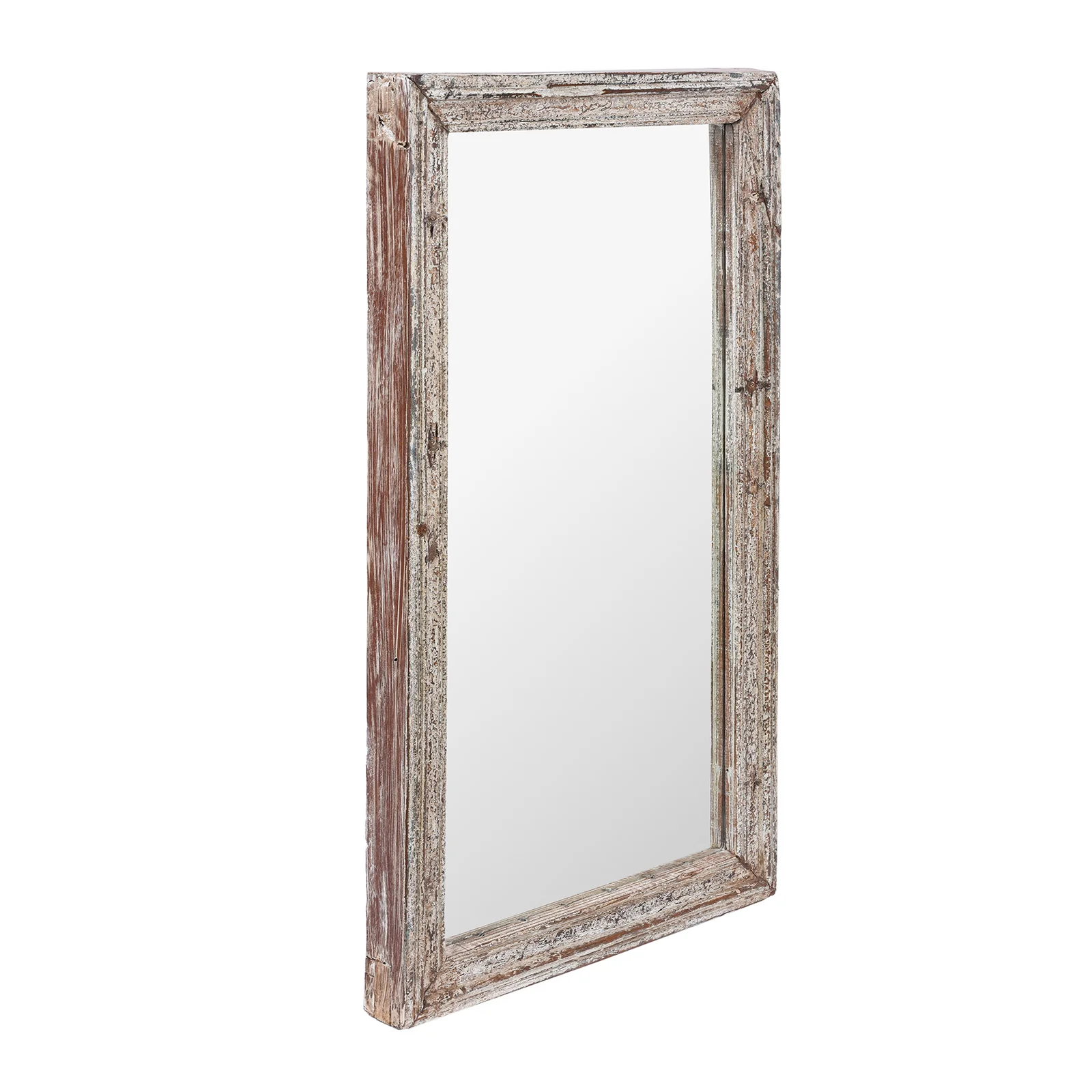 White Painted Reclaimed Teak Mirror - Image 3