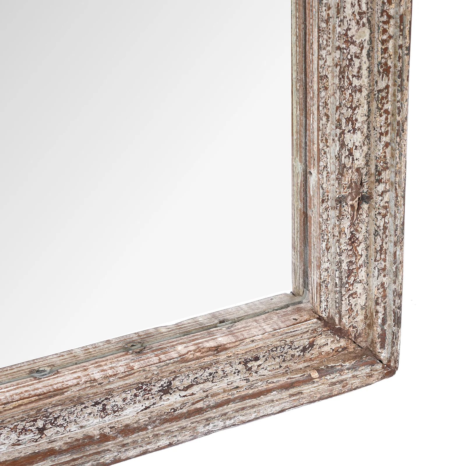 White Painted Reclaimed Teak Mirror - Image 4
