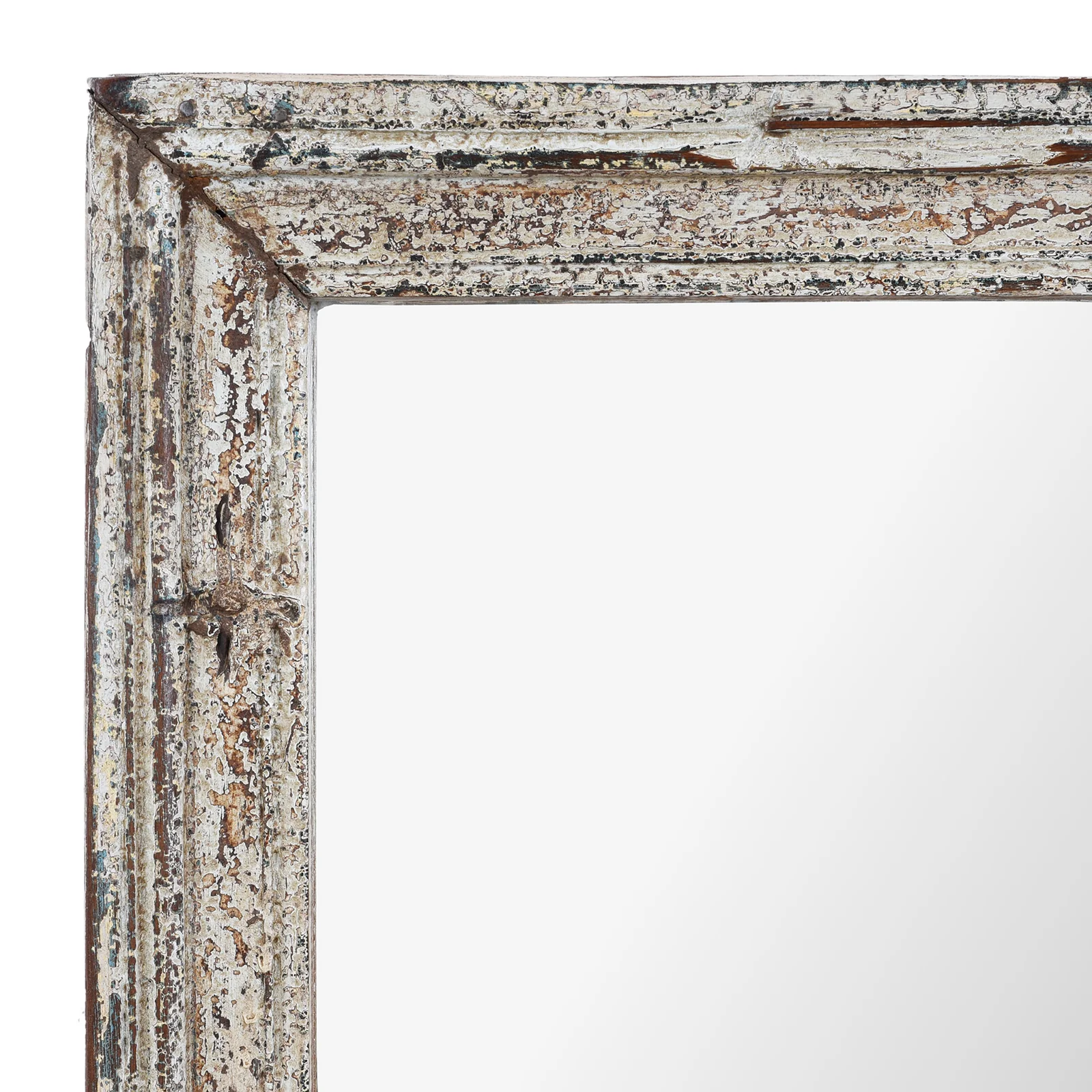 White Painted Reclaimed Teak Mirror - Image 5