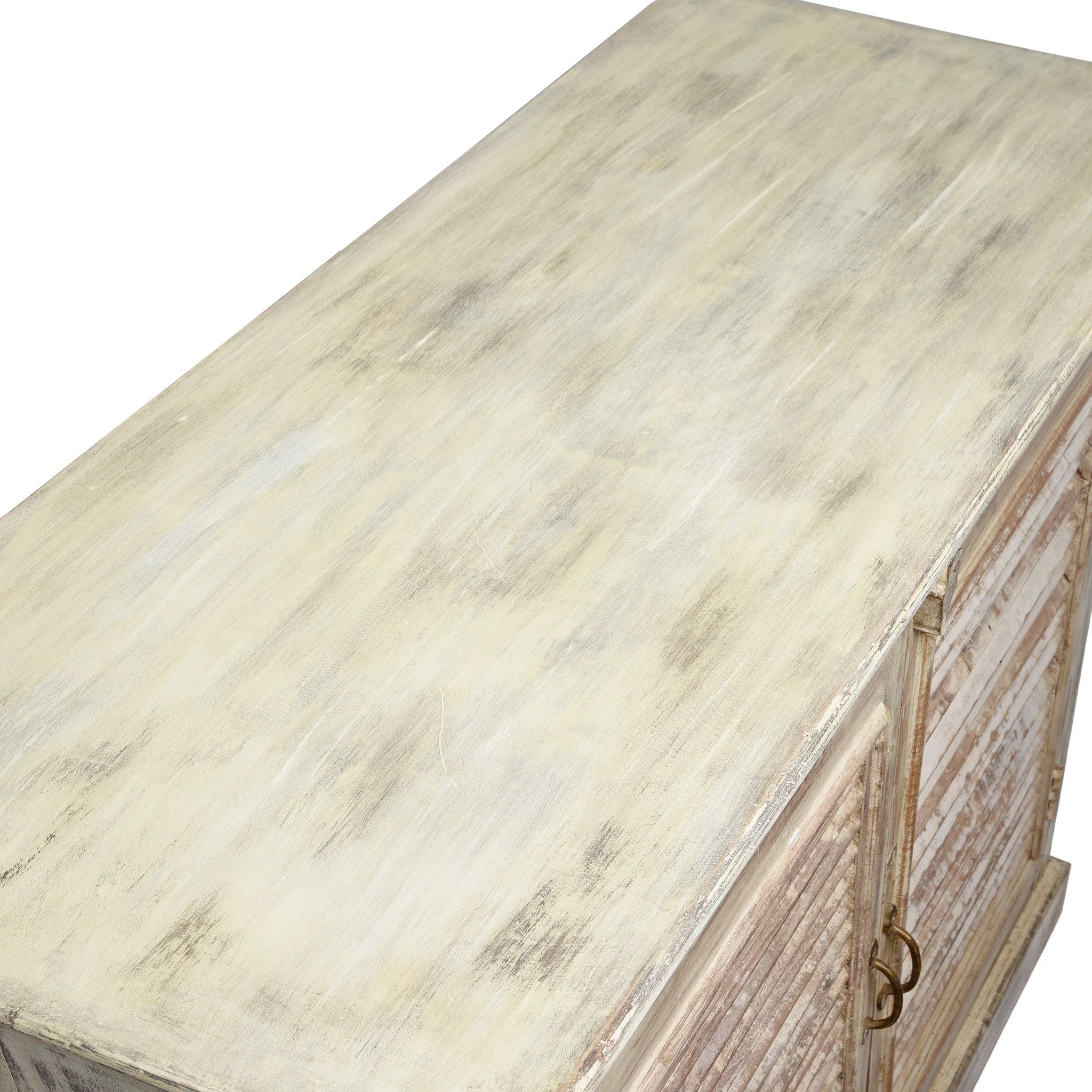 Indian Reclaimed Wood Louvred 2 Door Sideboard - Image 7