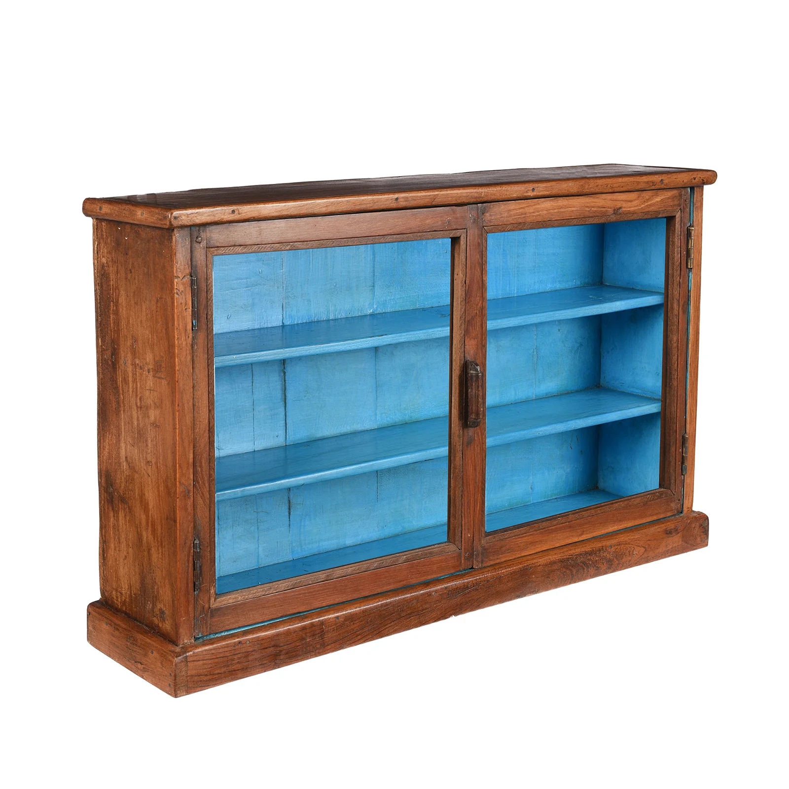 Wide Teak Glazed Wall Cabinet - Ca 1920 - Image 3