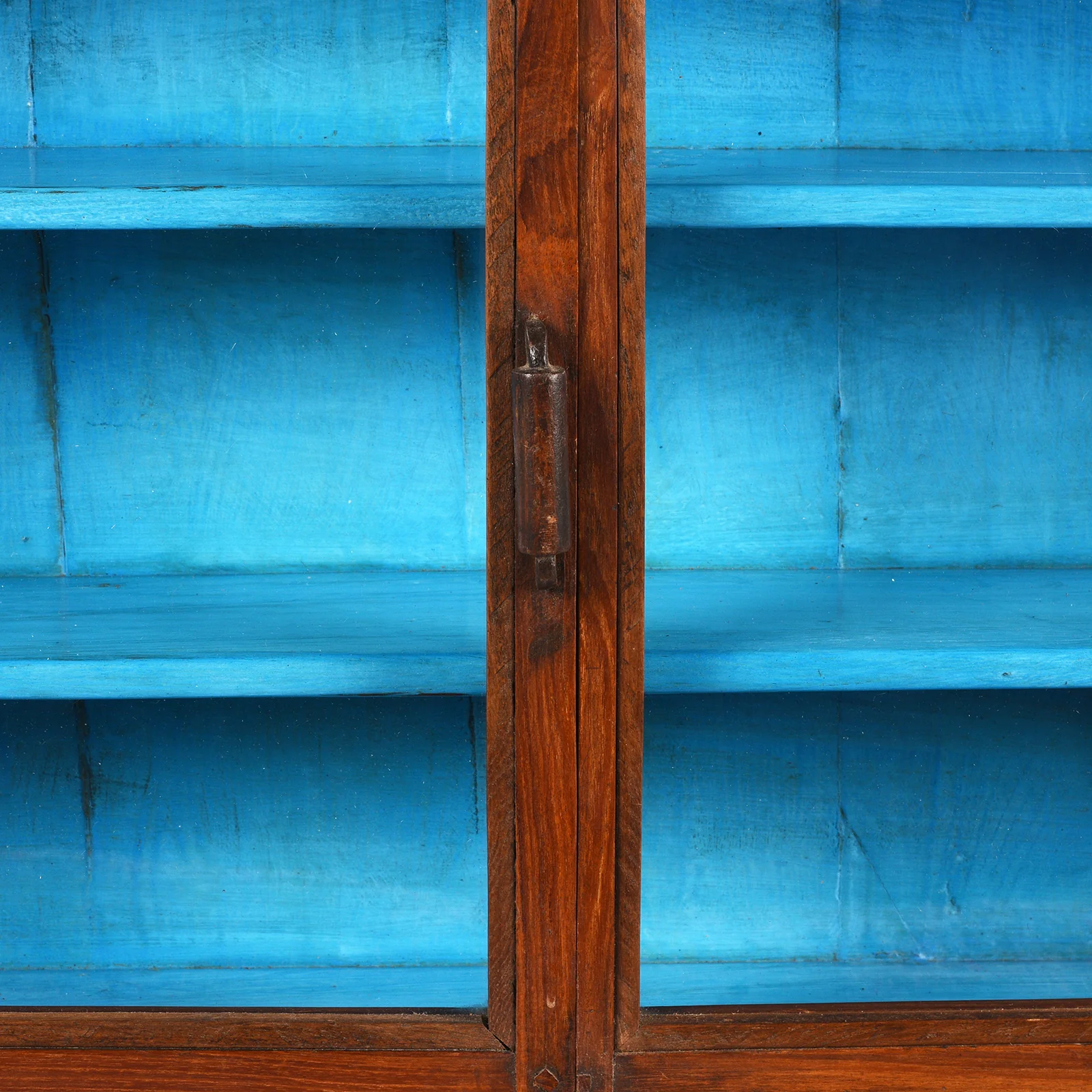 Wide Teak Glazed Wall Cabinet - Ca 1920 - Image 6