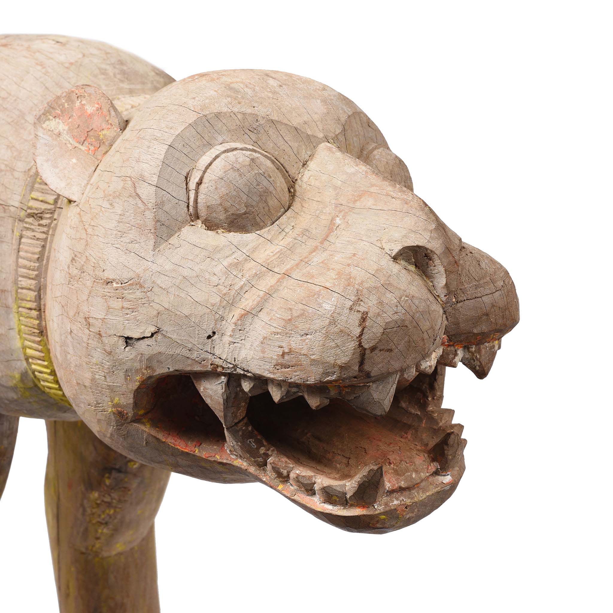 Wooden Bhuta Tribal Tiger Statue From  - Ca 1920 - Image 3
