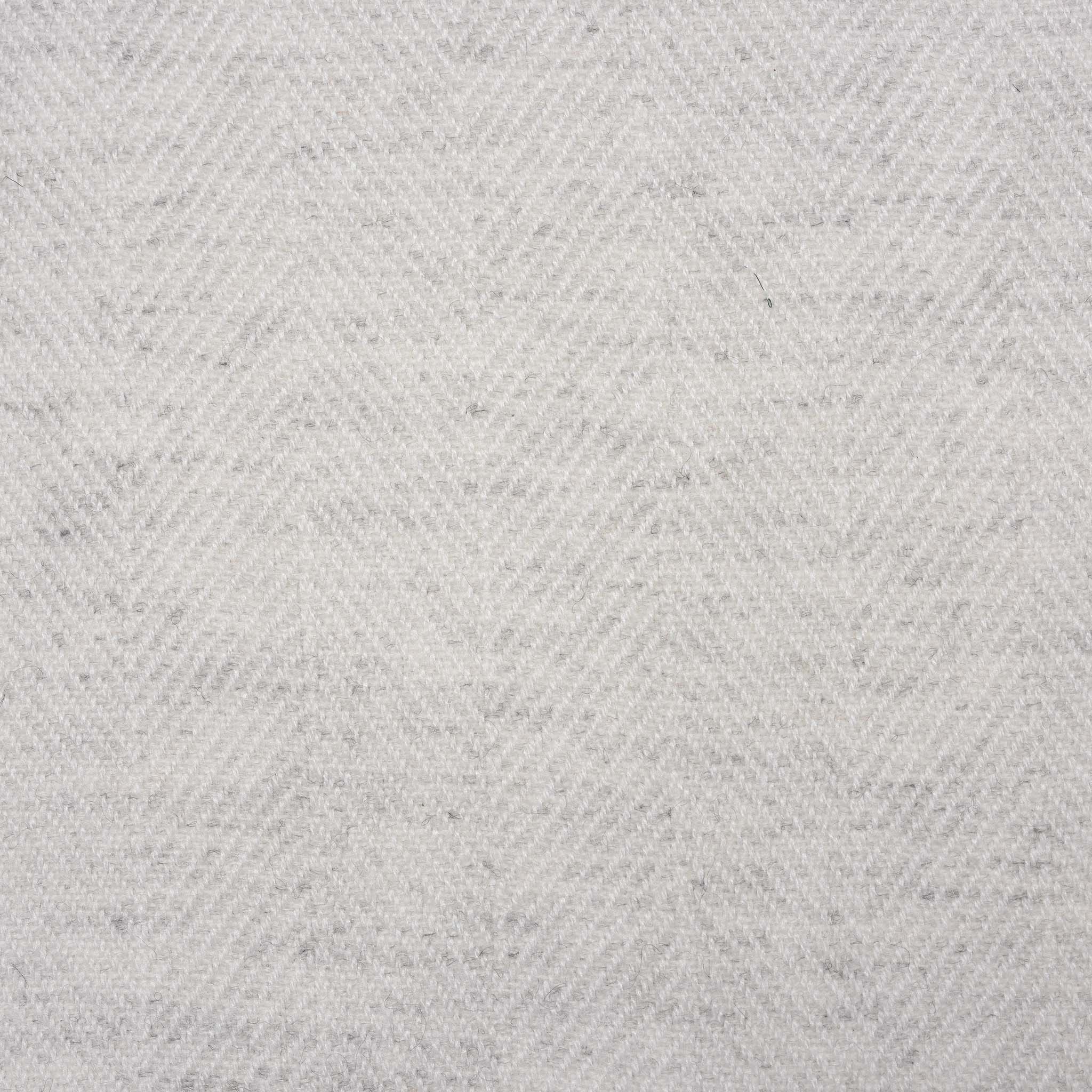 Wool Throw from Kashmir - Herringbone White - Image 3