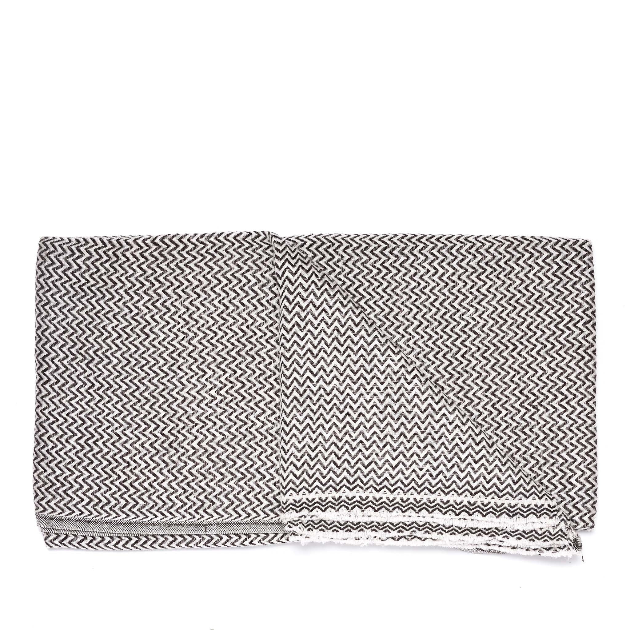 Wool Zig Zag Throw from Kashmir - Image 3