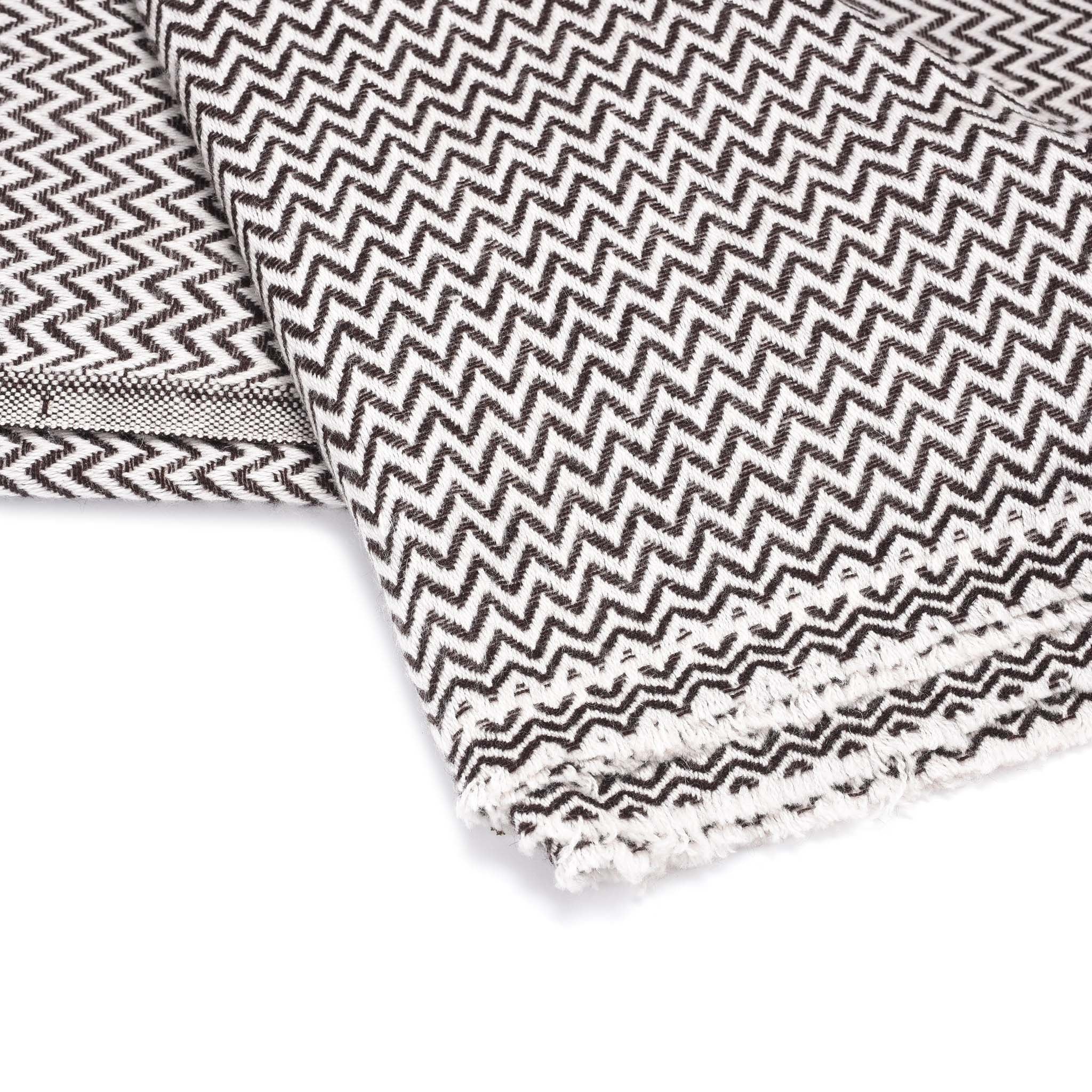Wool Zig Zag Throw from Kashmir - Image 6