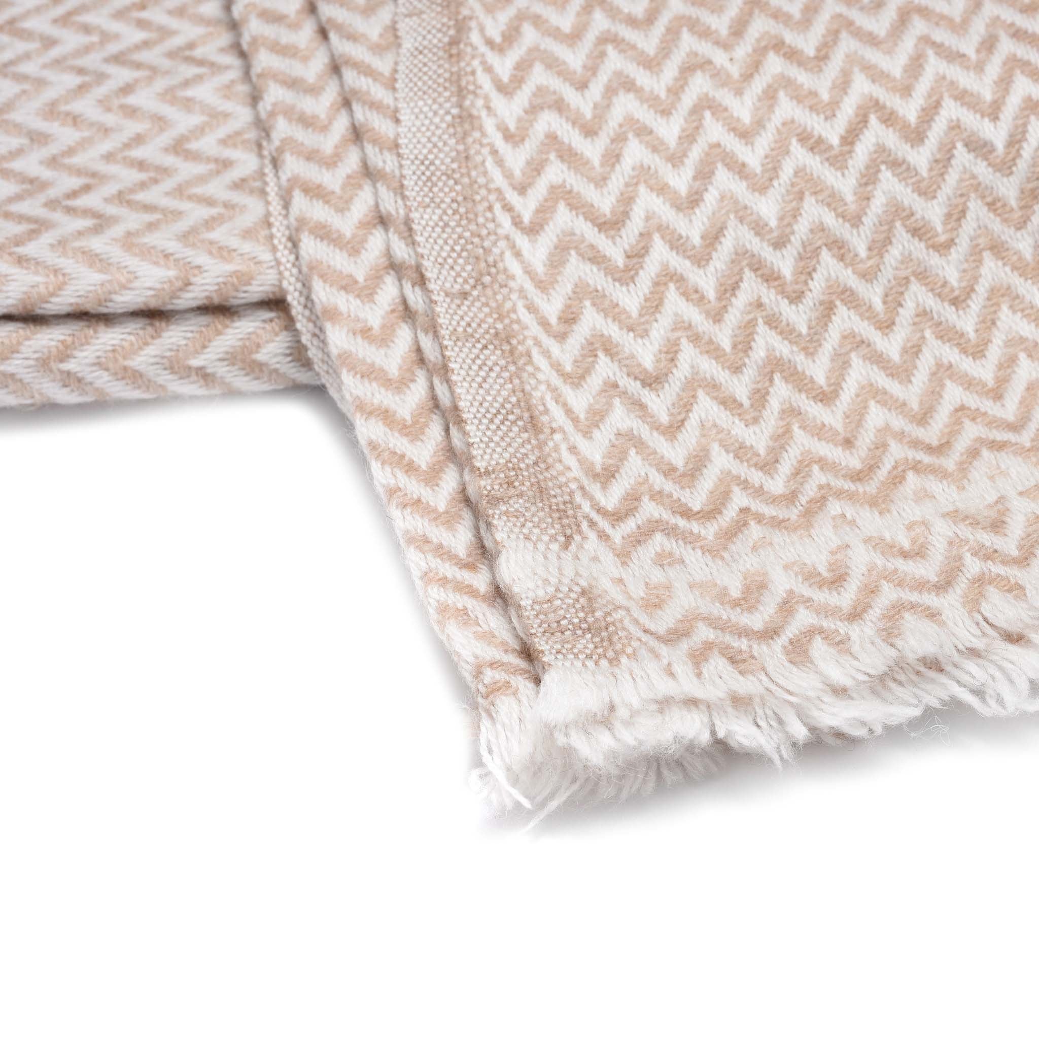 Wool Zig Zag Throw from Kashmir - Image 7