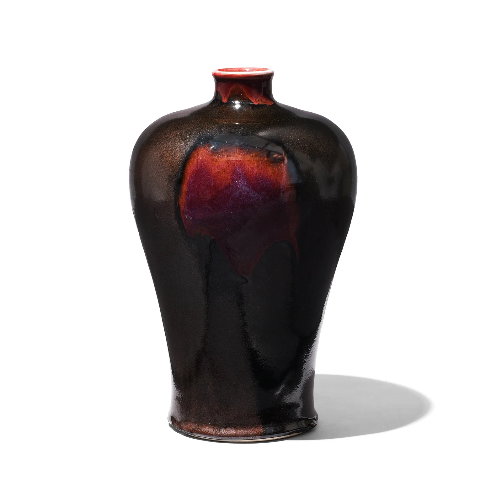 Yaobian Dark Red Flambe Porcelain Meiping Vase - Image 3