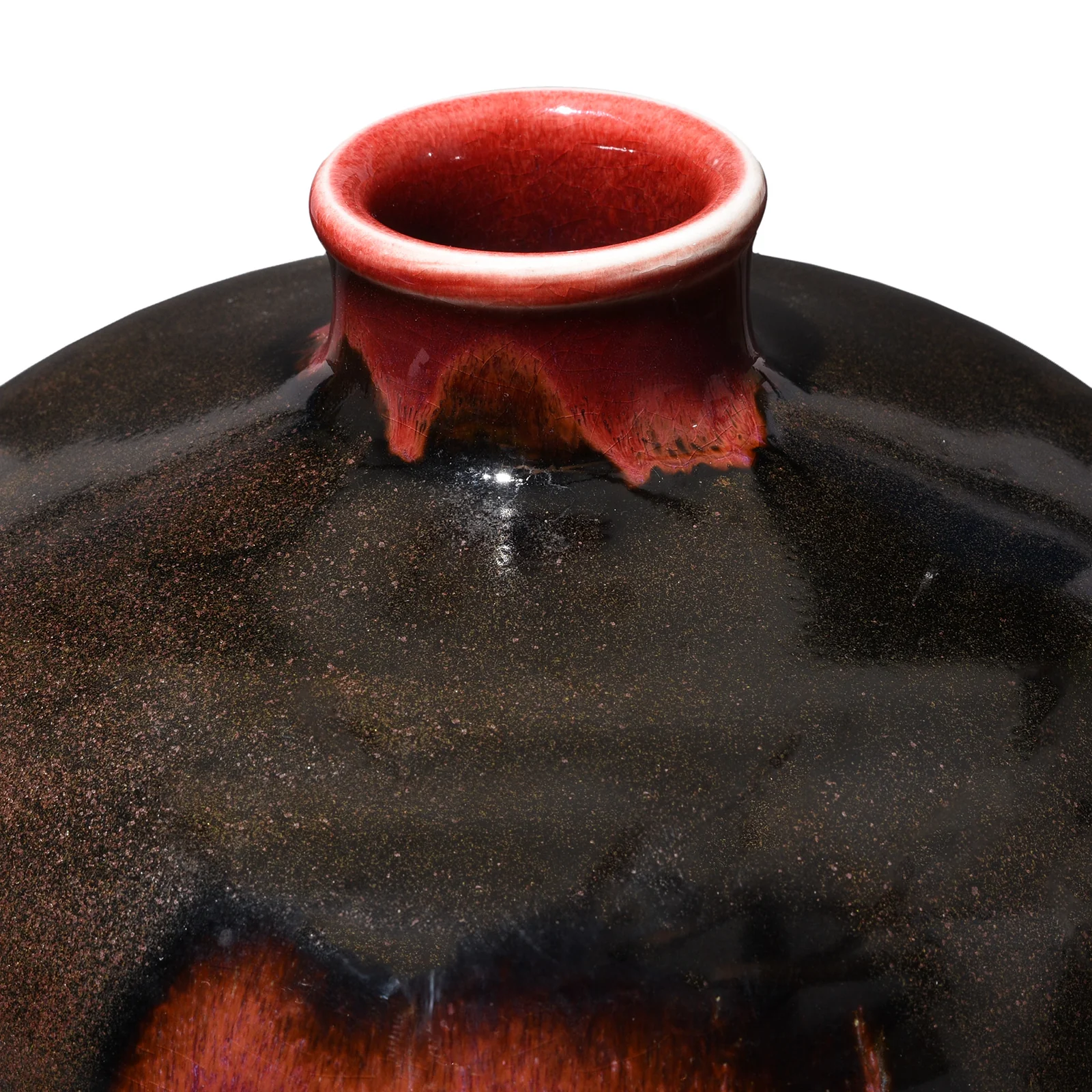 Yaobian Dark Red Flambe Porcelain Meiping Vase - Image 4