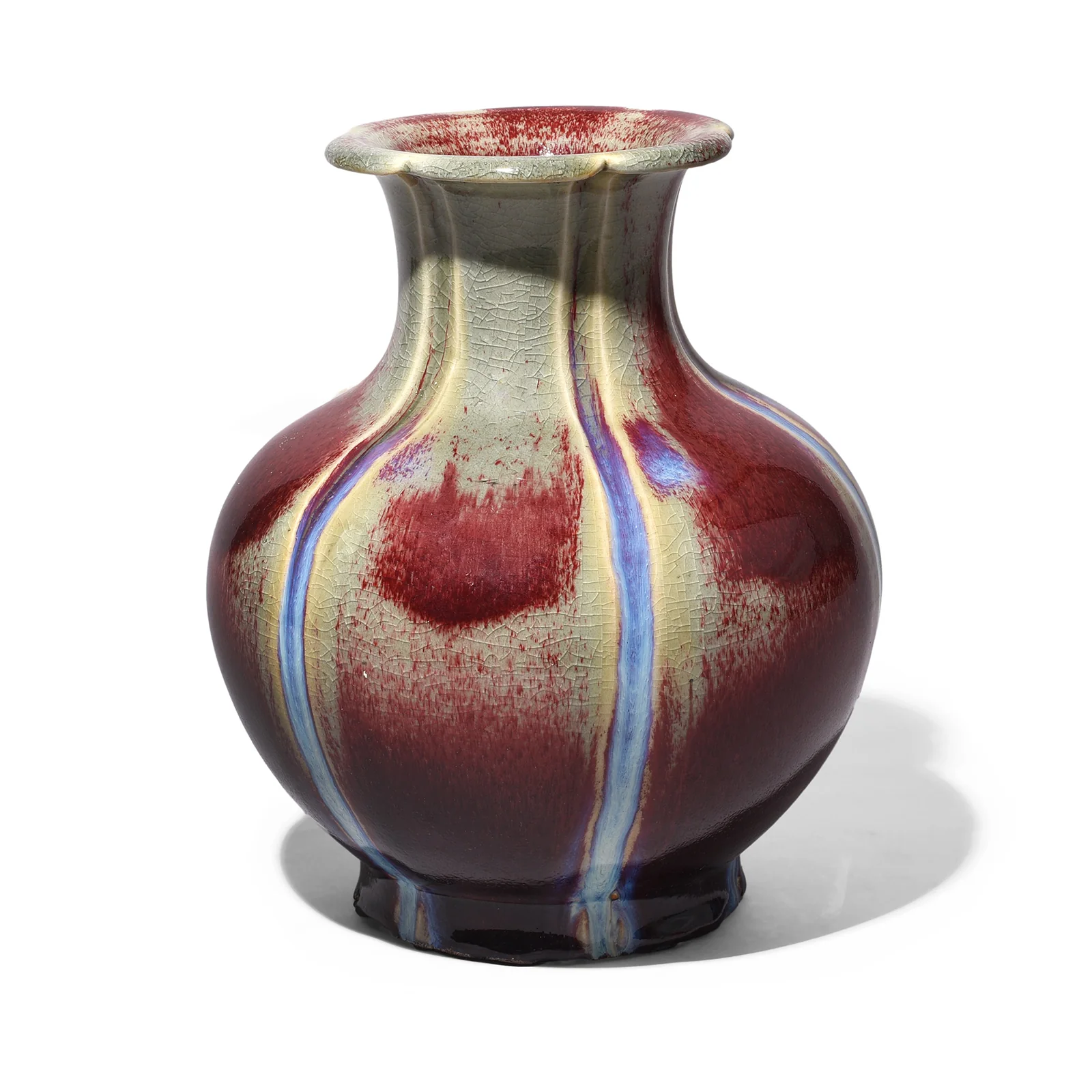 Yaobian Ice Red Flambe Porcelain Flower Vase - Image 3