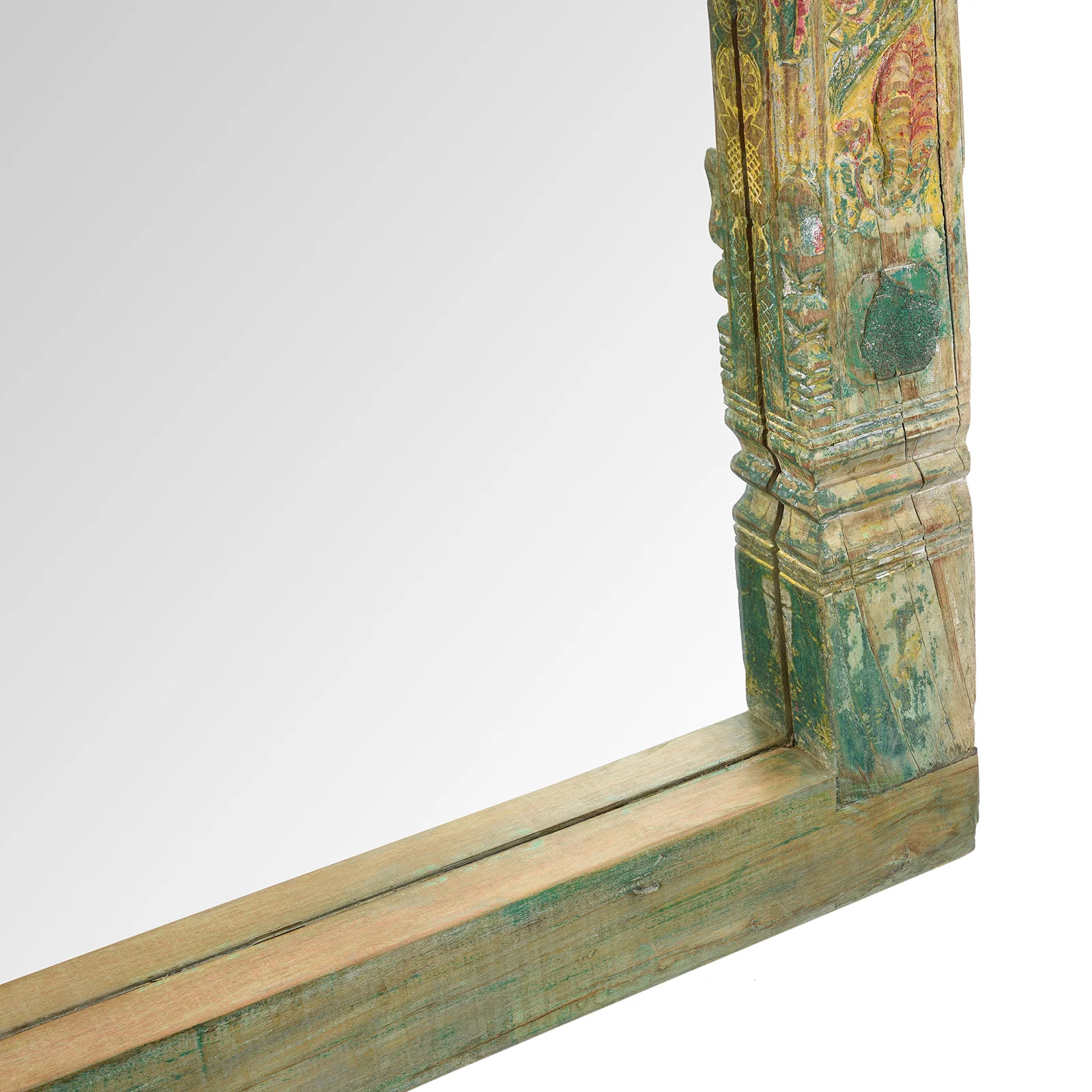 Painted Door Mirror From Andhra Pradesh - Late 19th Century - Image 5