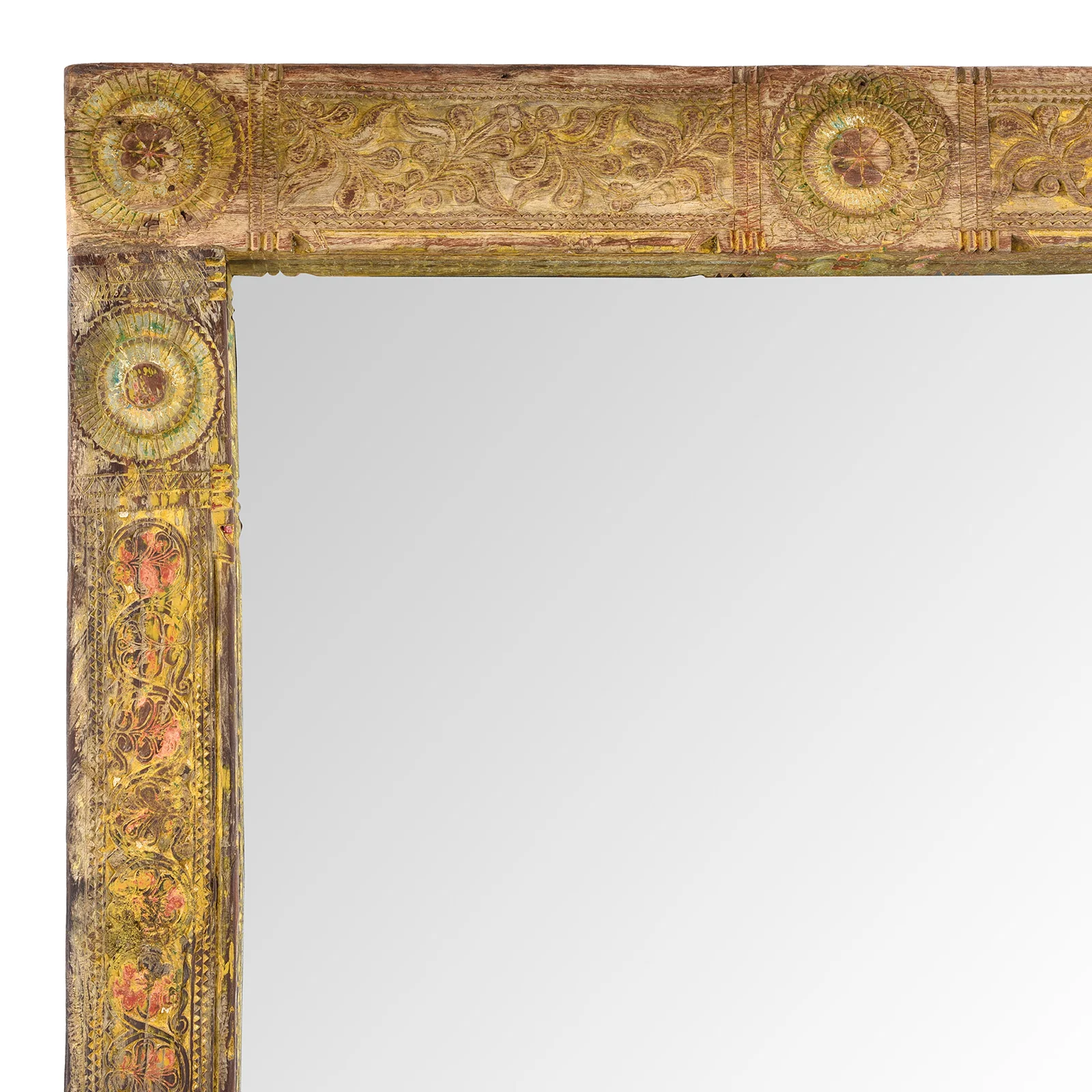 Painted Door Mirror From Andhra Pradesh - Late 19th Century - Image 3